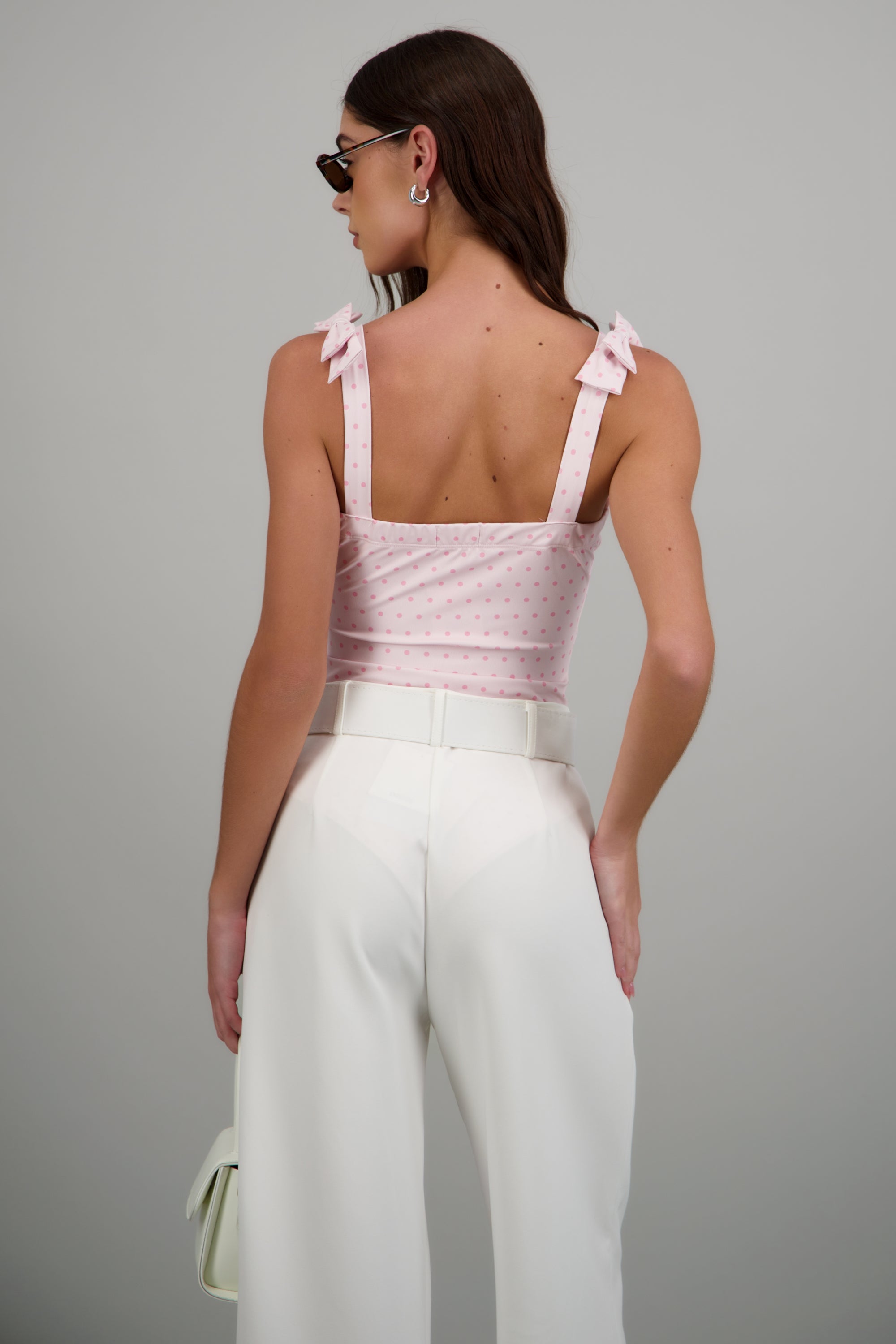bodysuit tirante moños polka dots ROSA COMBO