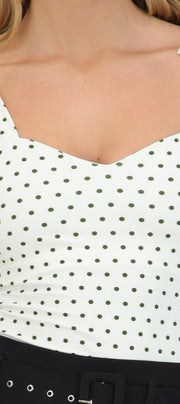 bodysuit tirante moños polka dots