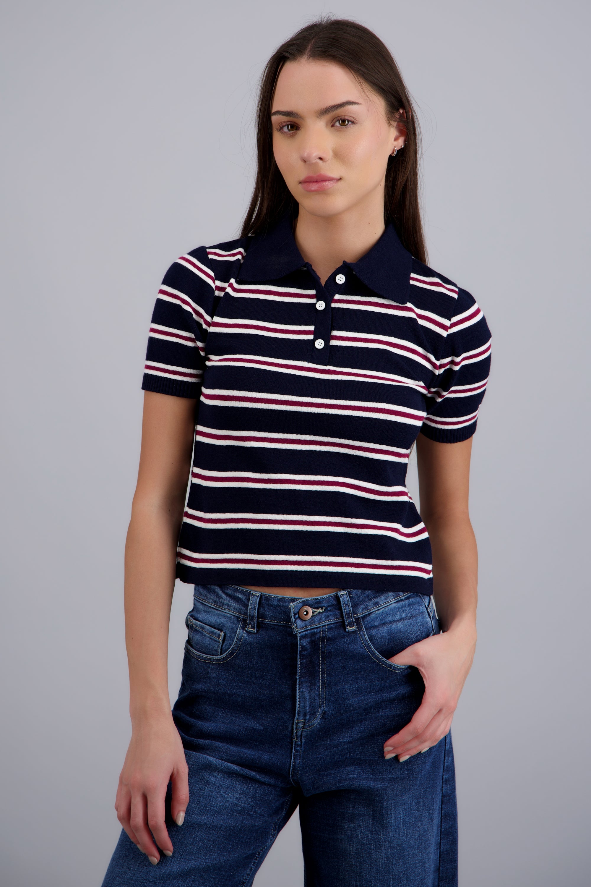 top cuello polo rayas MARINO COMBO