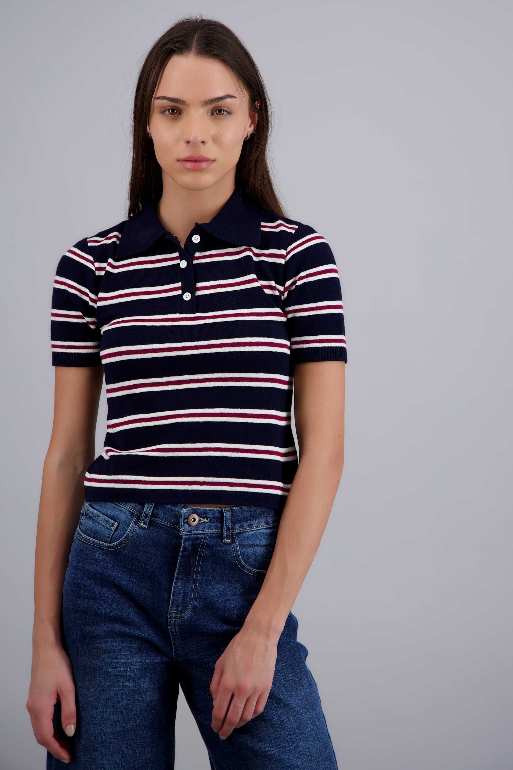 top cuello polo rayas MARINO COMBO