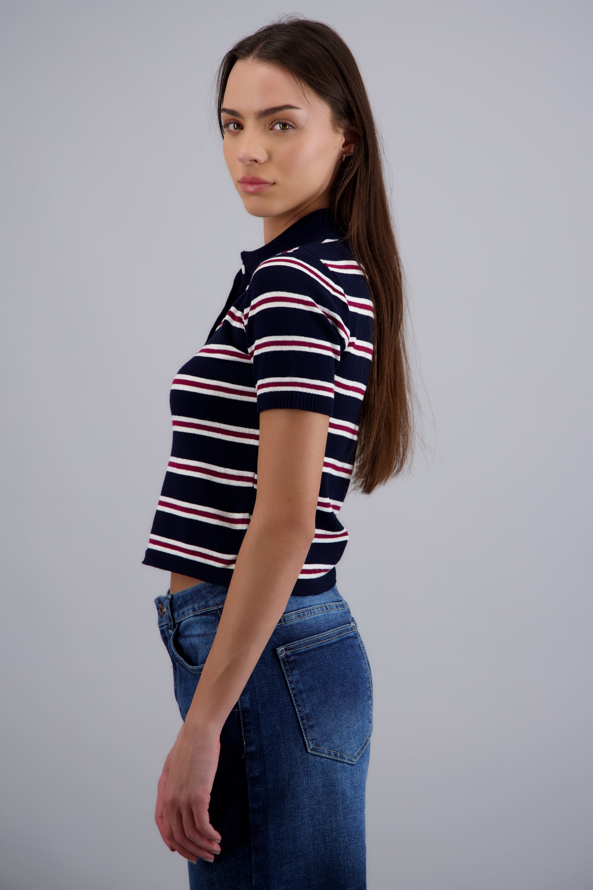 top cuello polo rayas MARINO COMBO