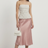 top tubo con dobles escote polka dots