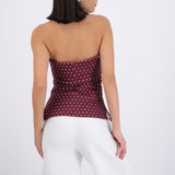 top tubo con dobles escote polka dots