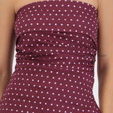 top tubo con dobles escote polka dots