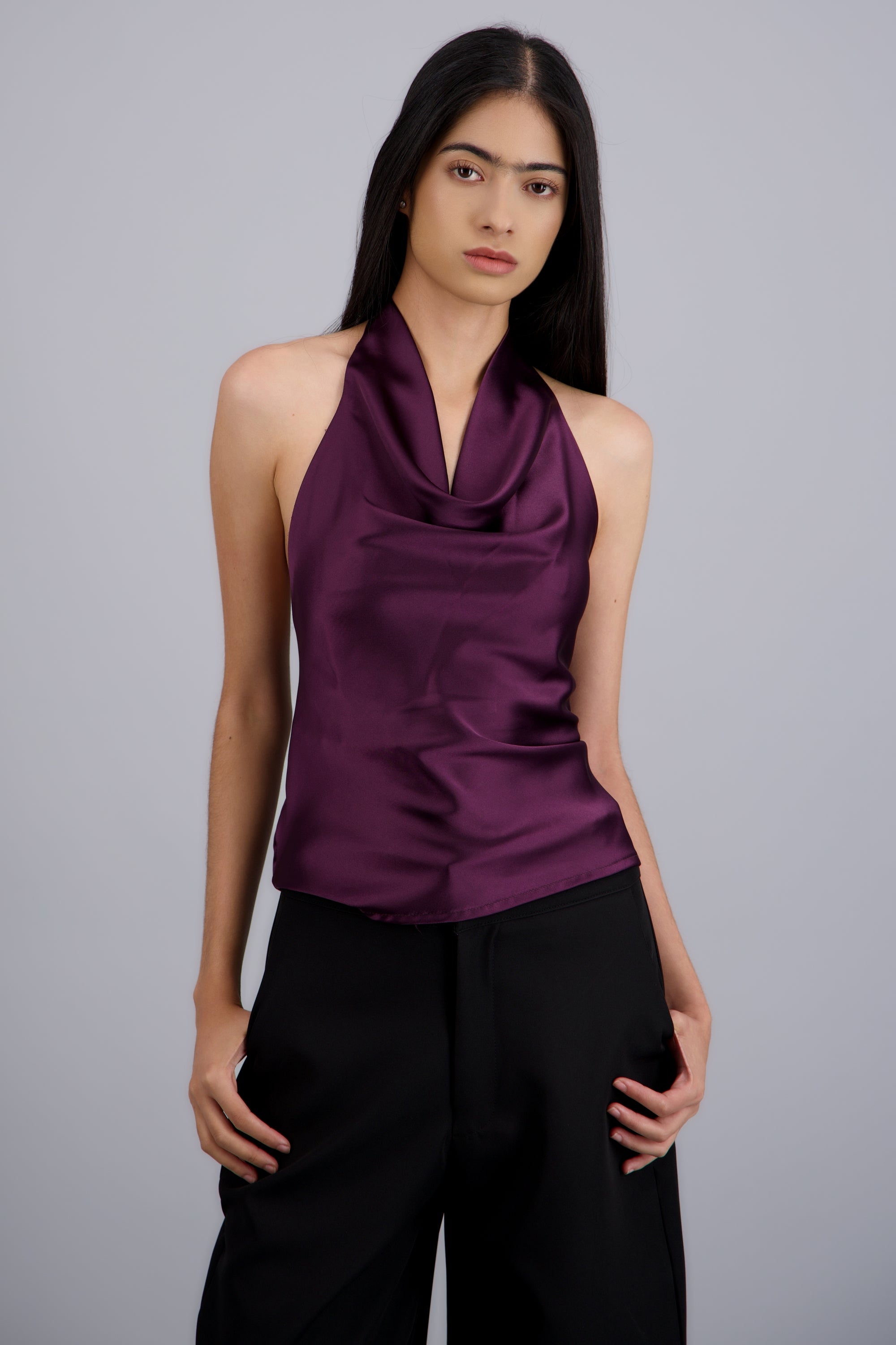 top halter cuello cascada UVA