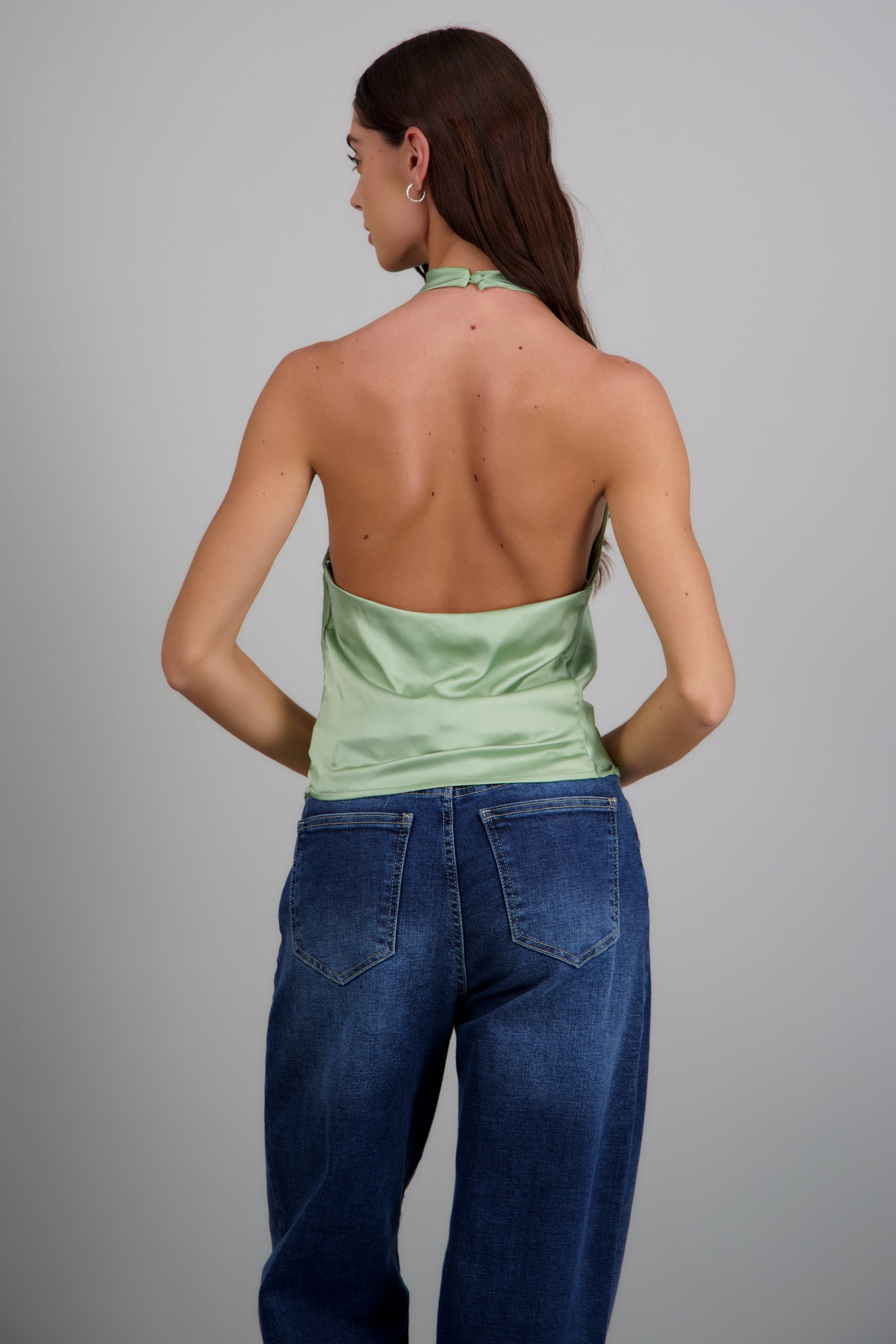 top halter cuello cascada SAGE