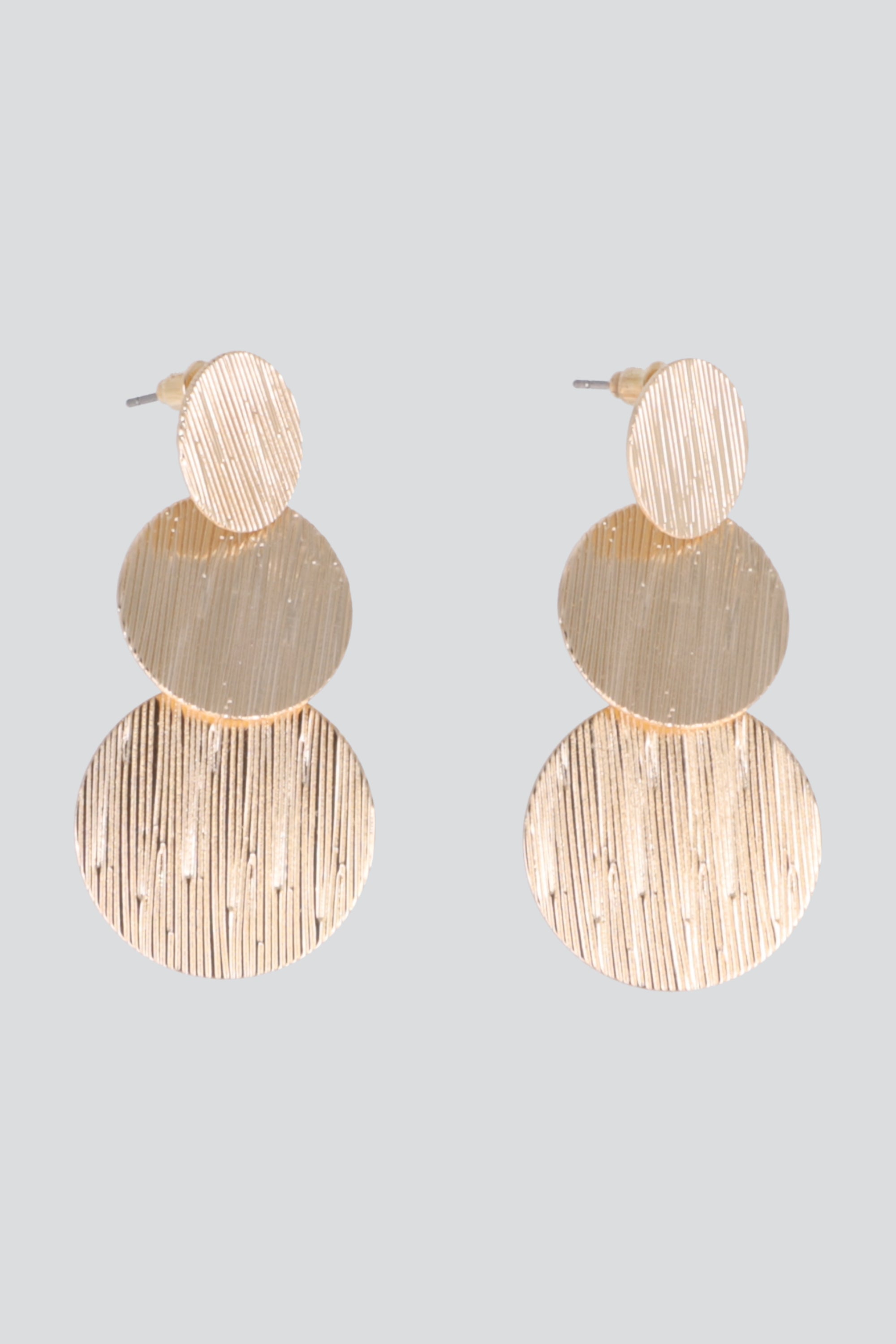 ARETES TRIPLE CIRCULO METAL ORO