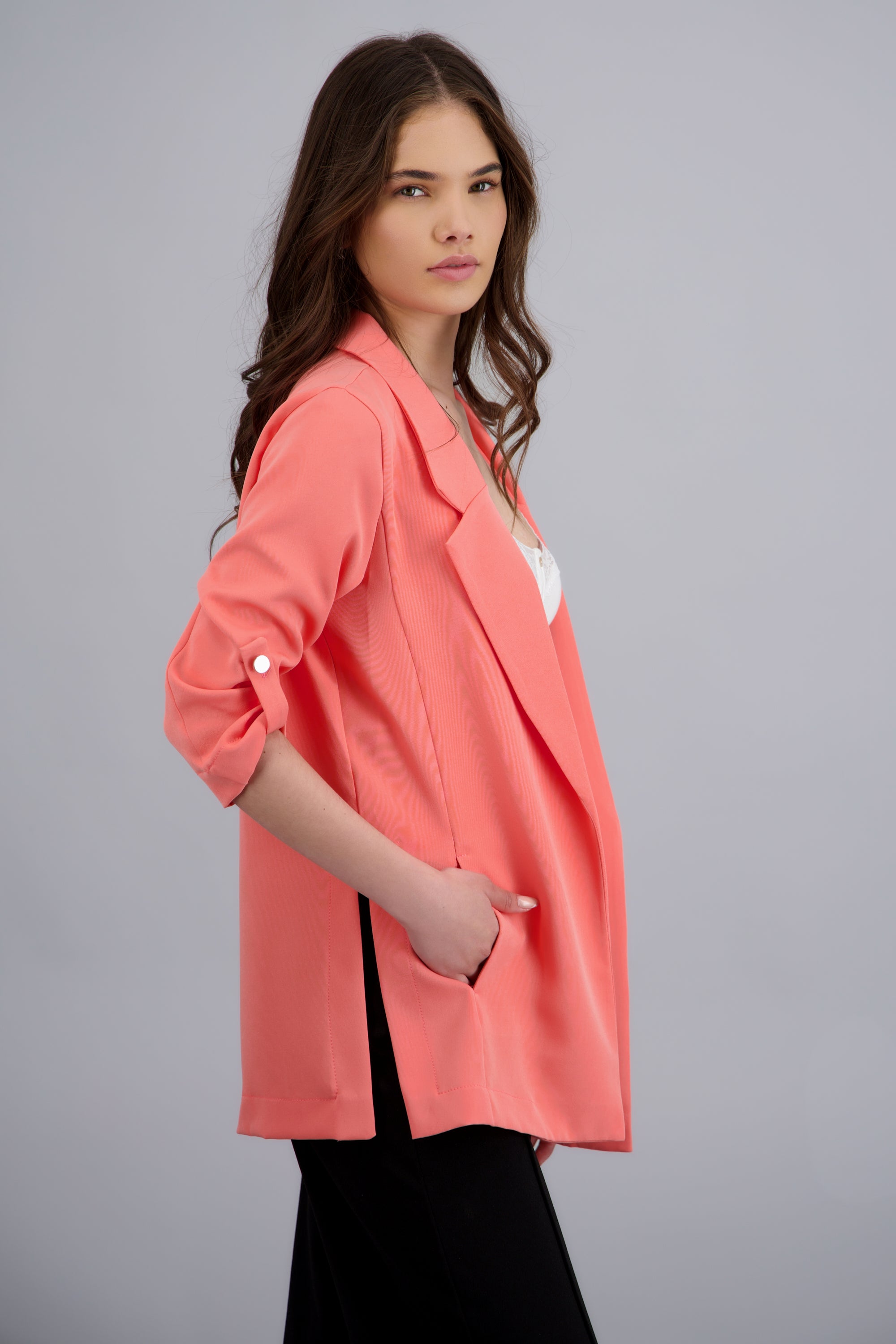 Saco Liso Manga Elevadores CORAL
