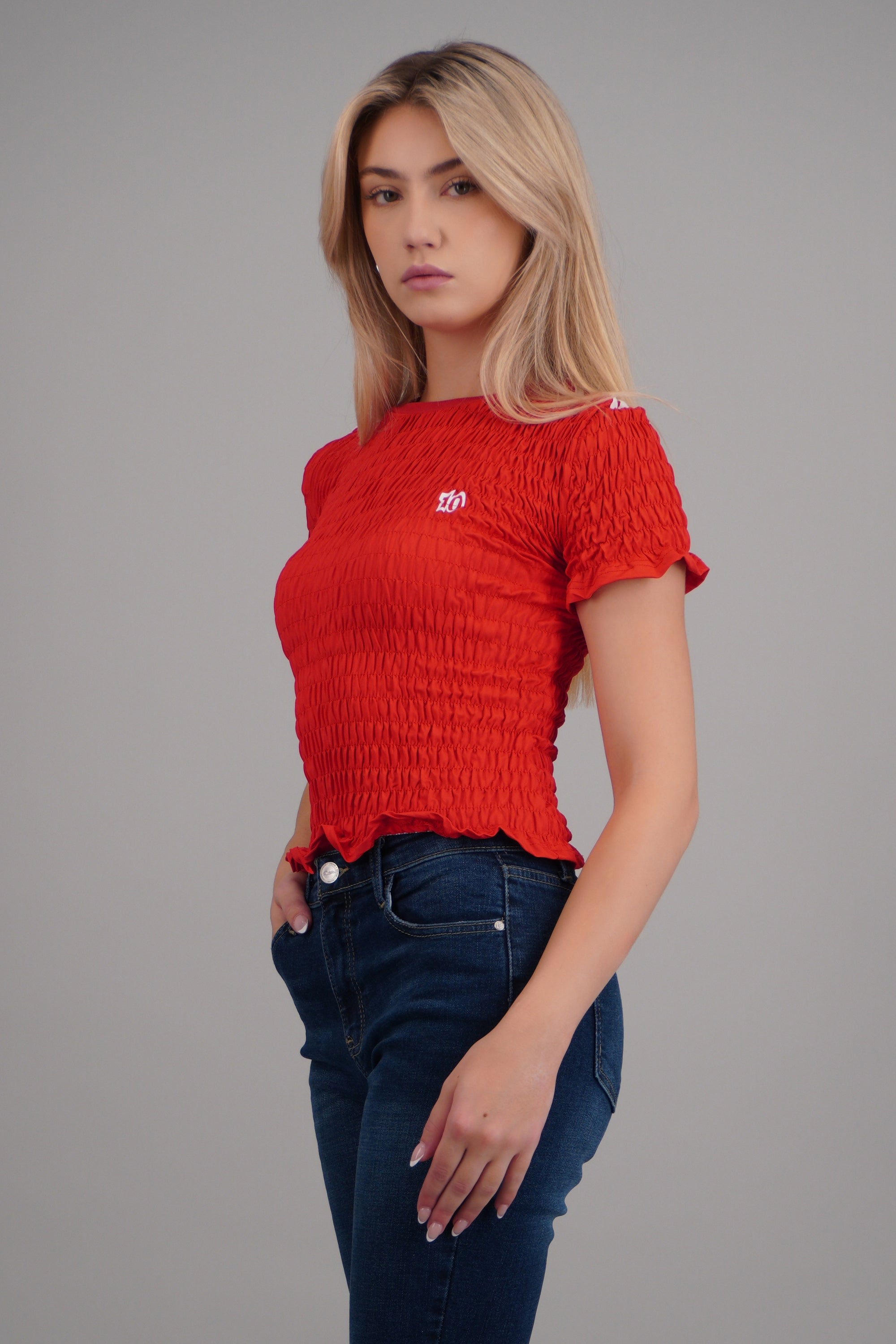 Playera full smock ROJO