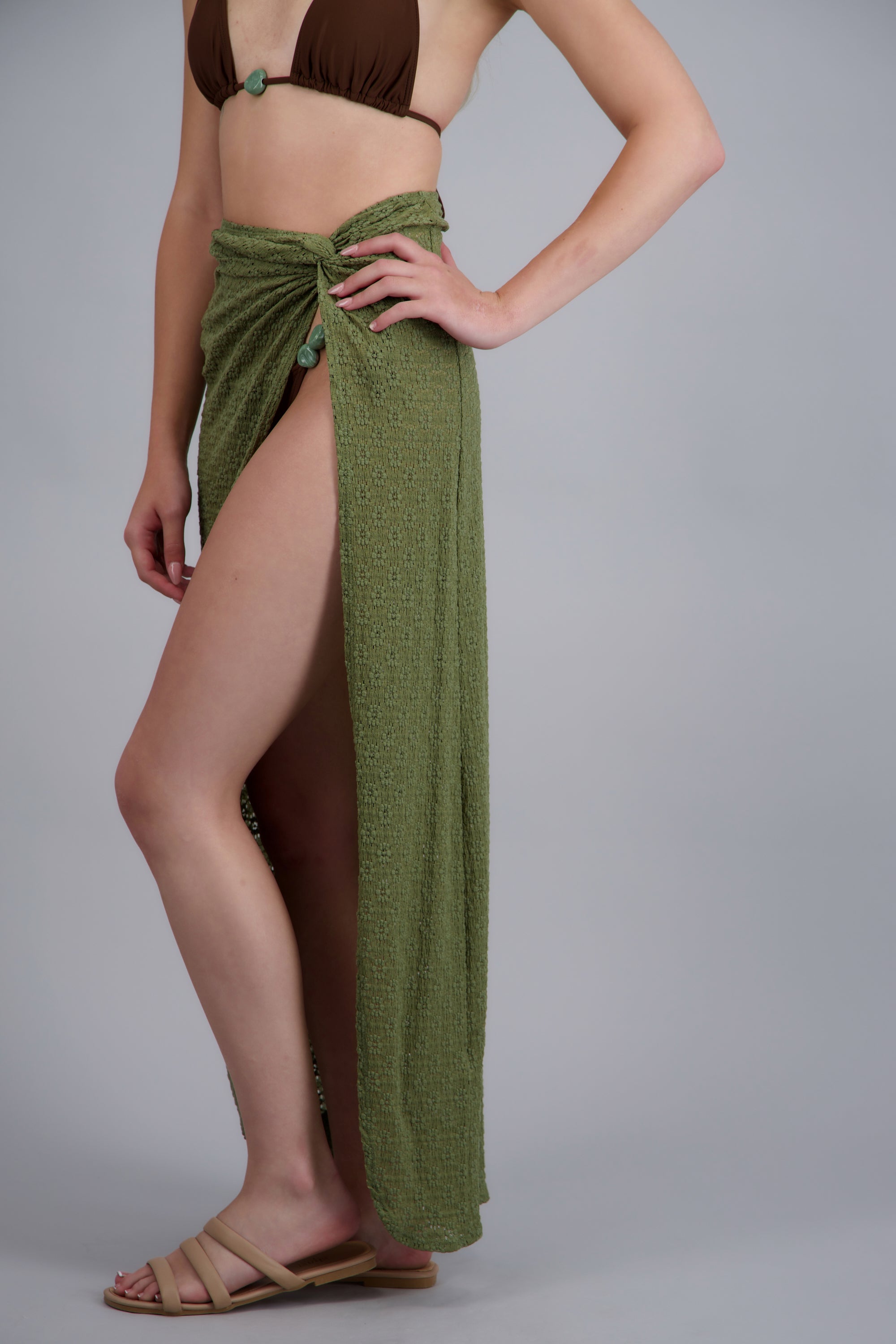 Falda pareo crochet nudo OLIVO