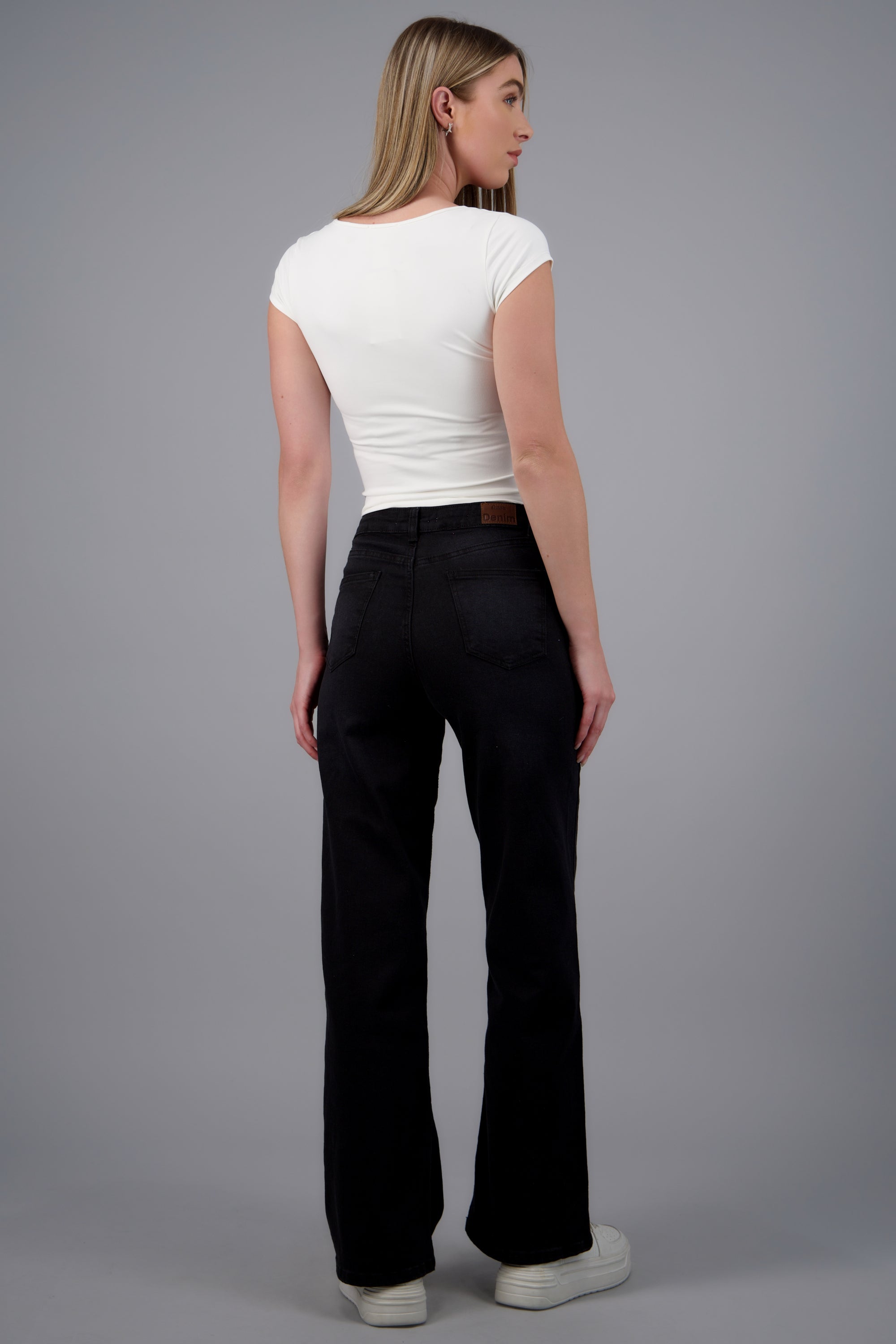 Jeans wide leg amplios NEGRO