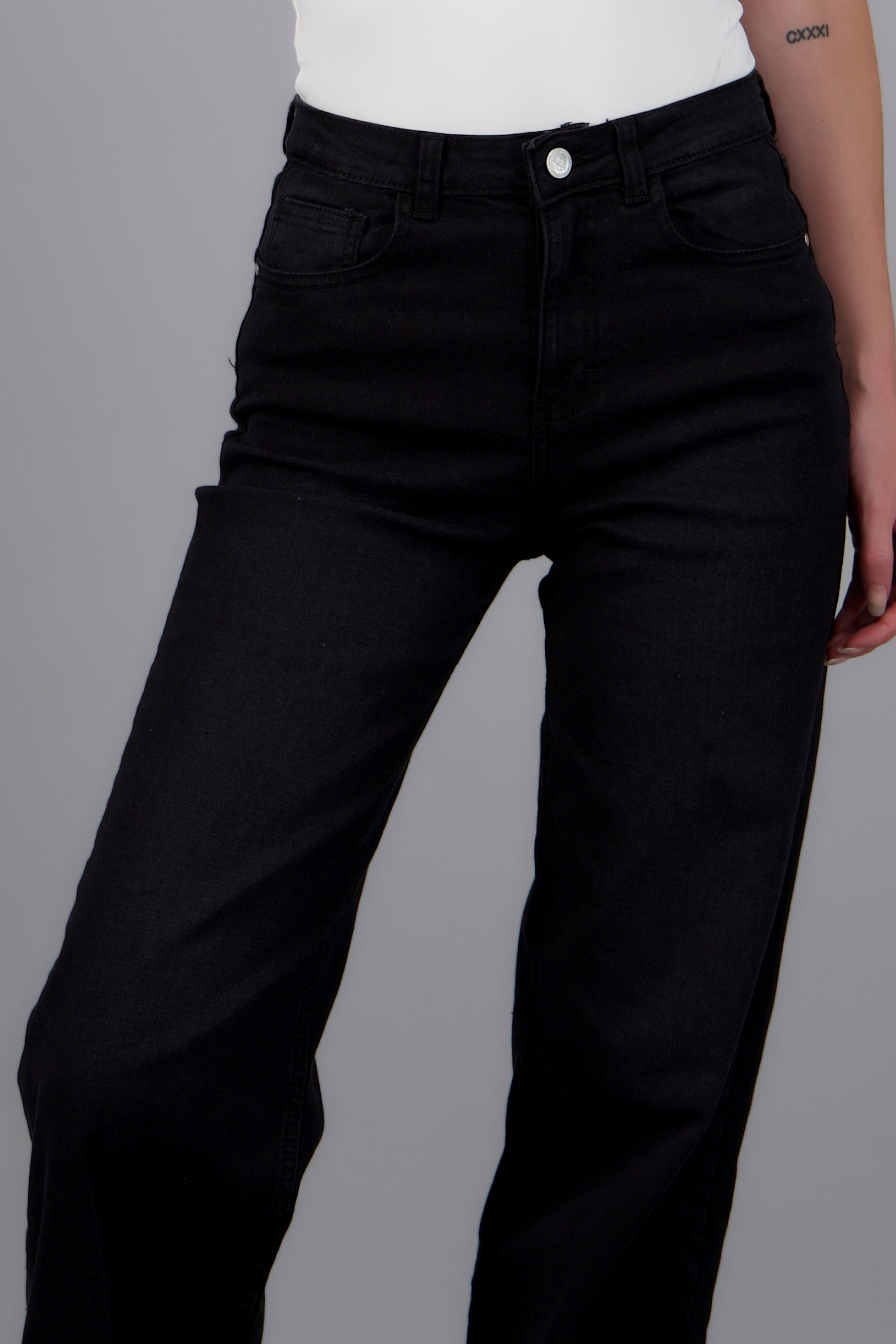 Jeans wide leg amplios NEGRO