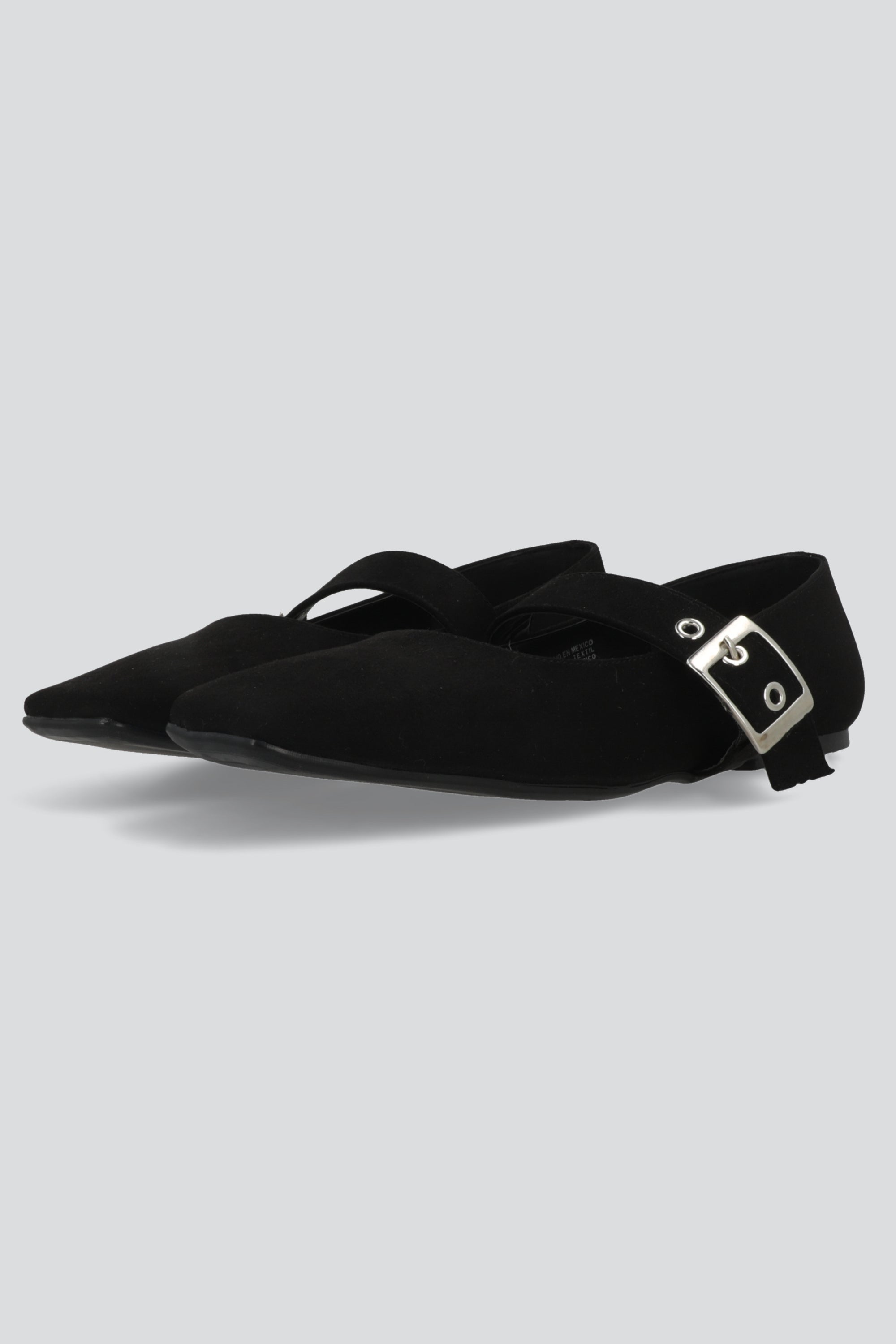 Flat mary jane hebilla ancha NEGRO