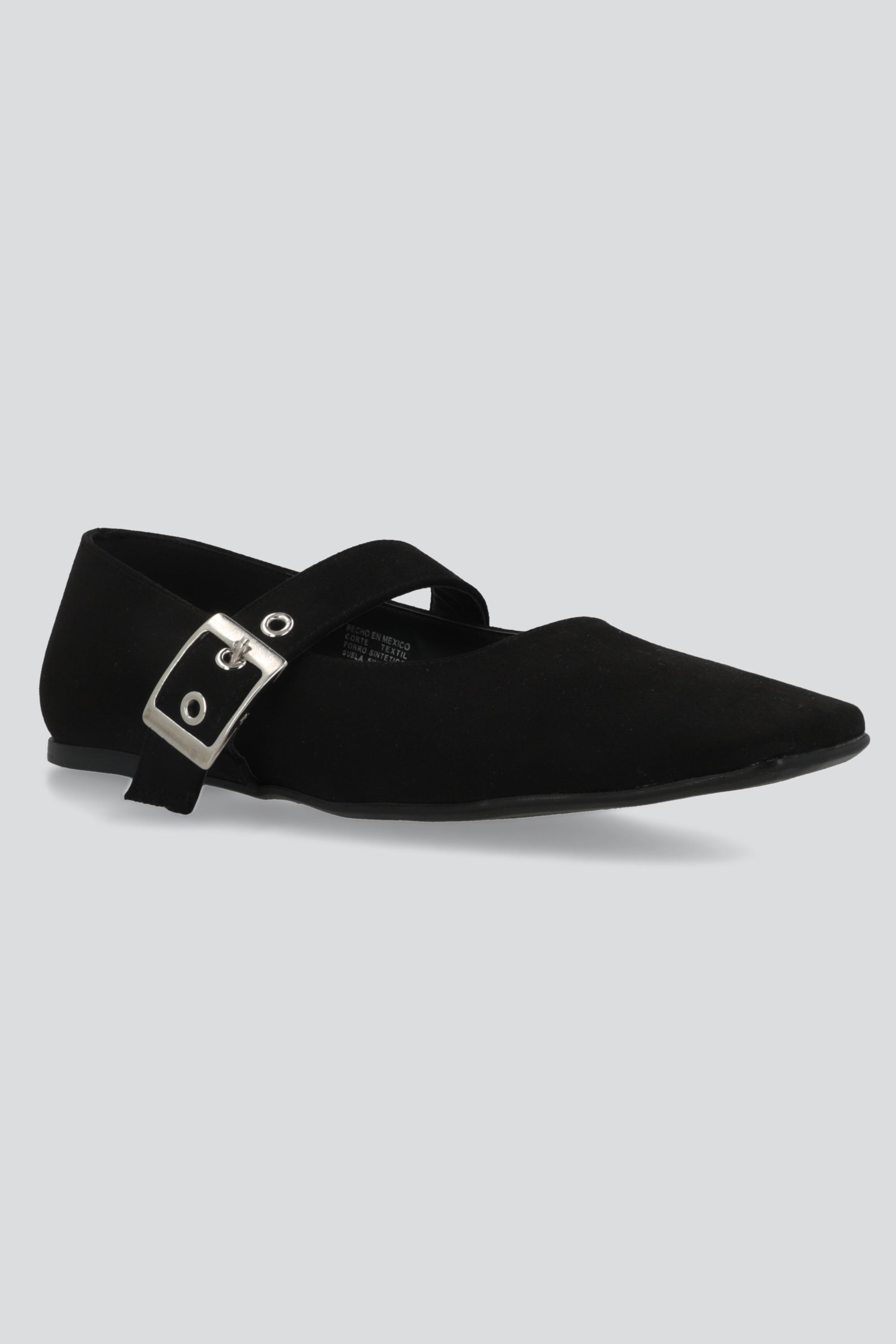 Flat mary jane hebilla ancha NEGRO