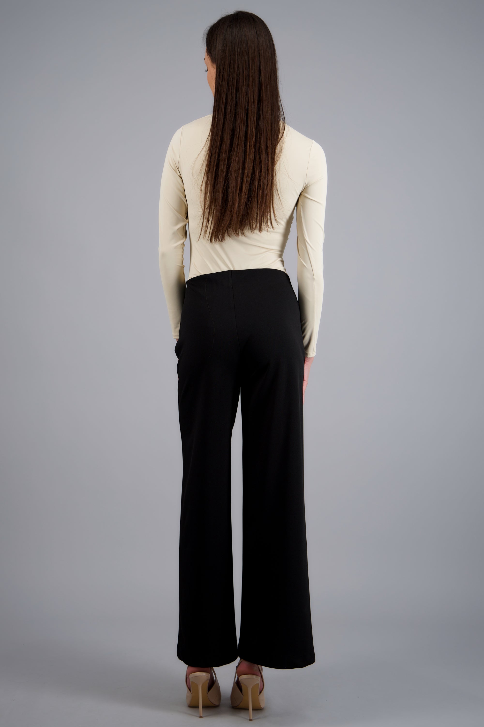 Pantalon wide leg liso NEGRO