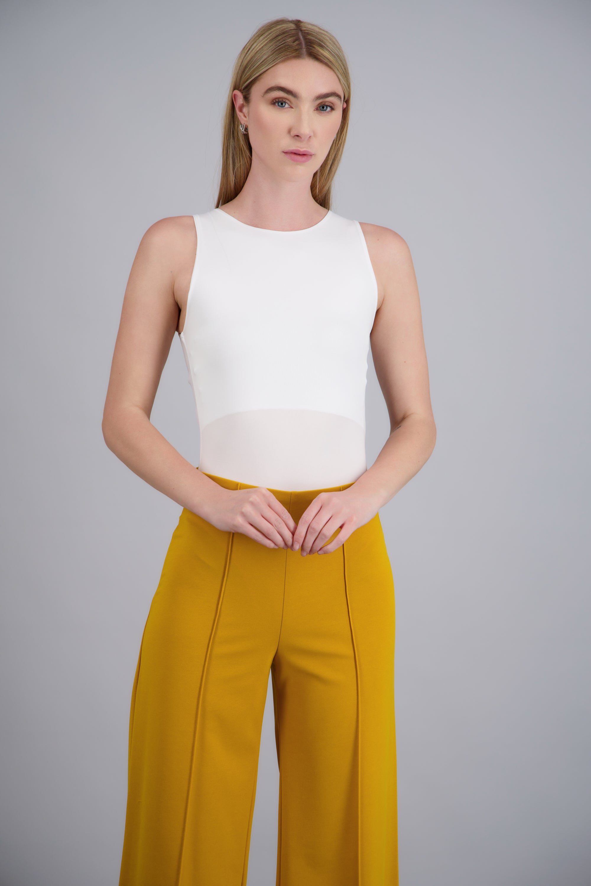 Body cuello redondo sin mangas BLANCO