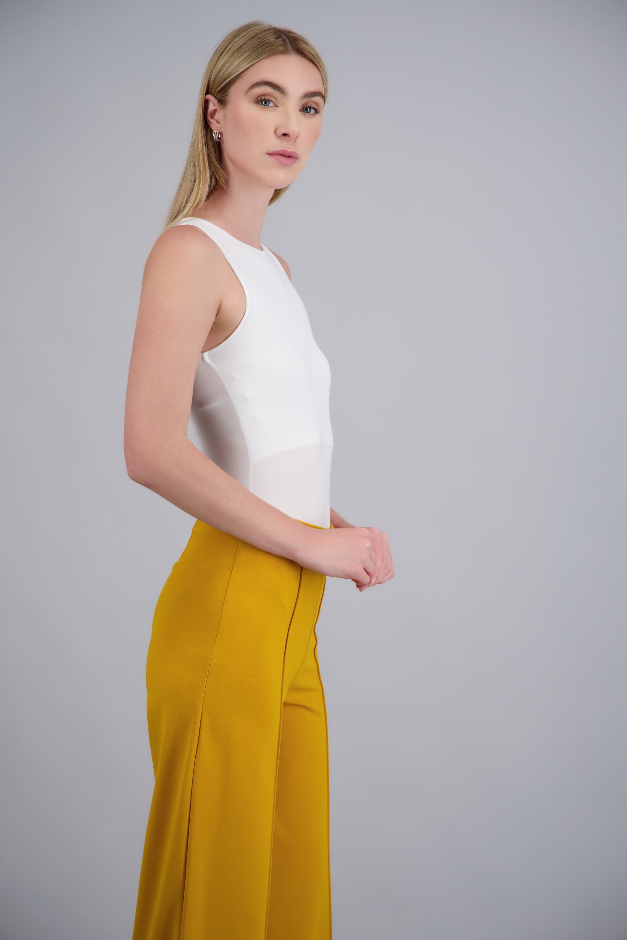 Body cuello redondo sin mangas BLANCO
