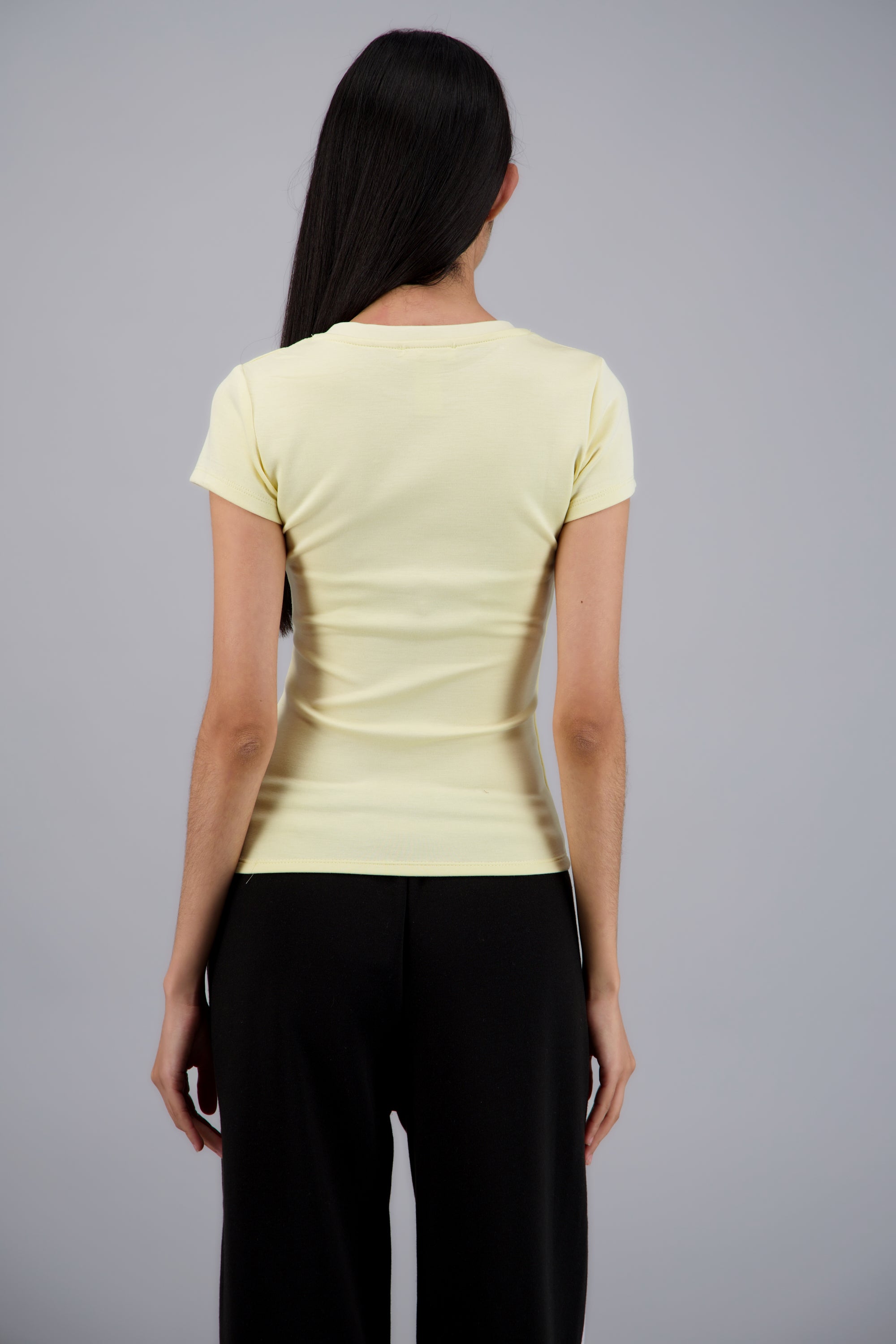 Top modal manga corta AMARILLO PASTEL