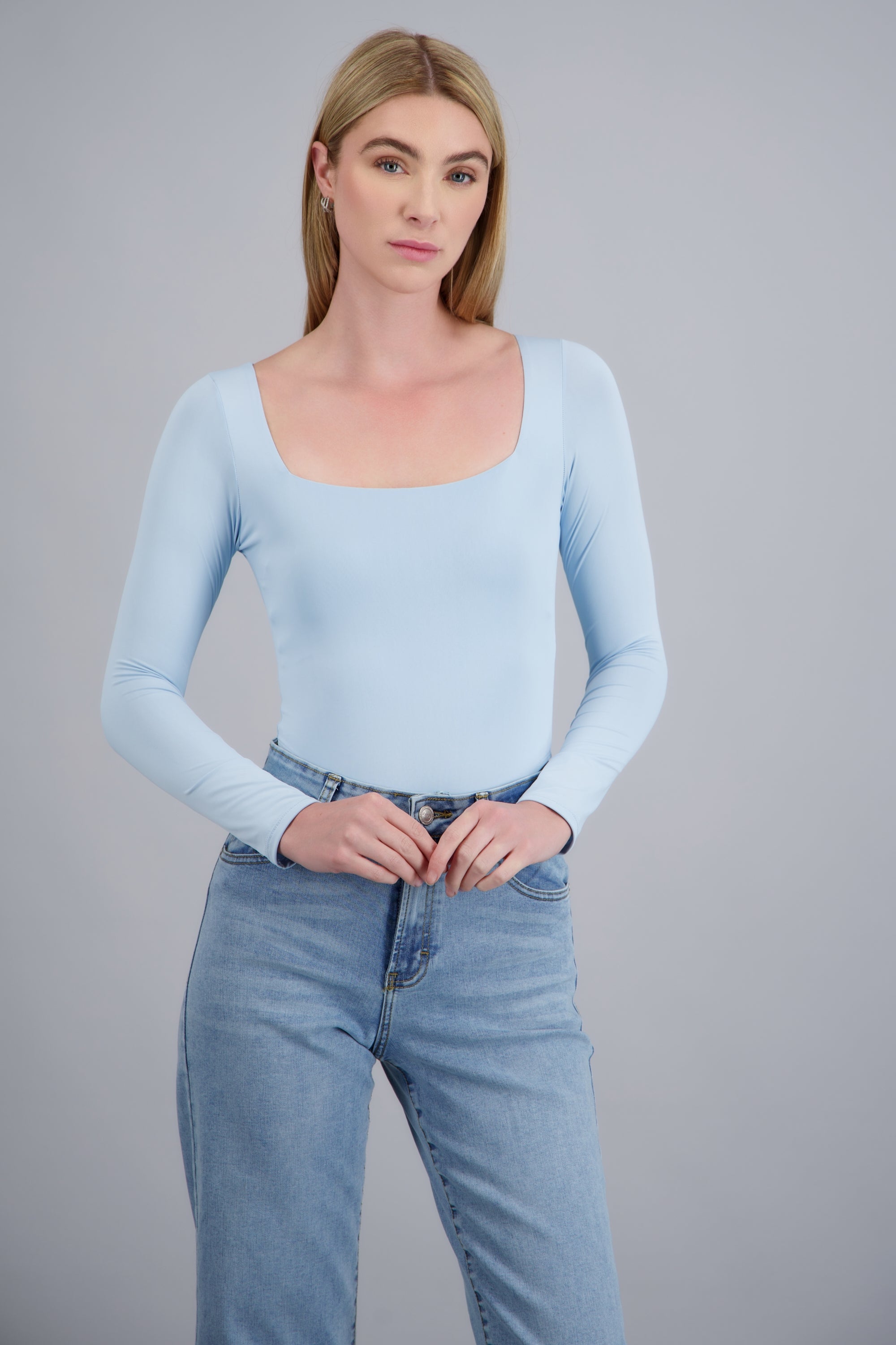 Bodysuit escote cuadrado AZUL PASTEL