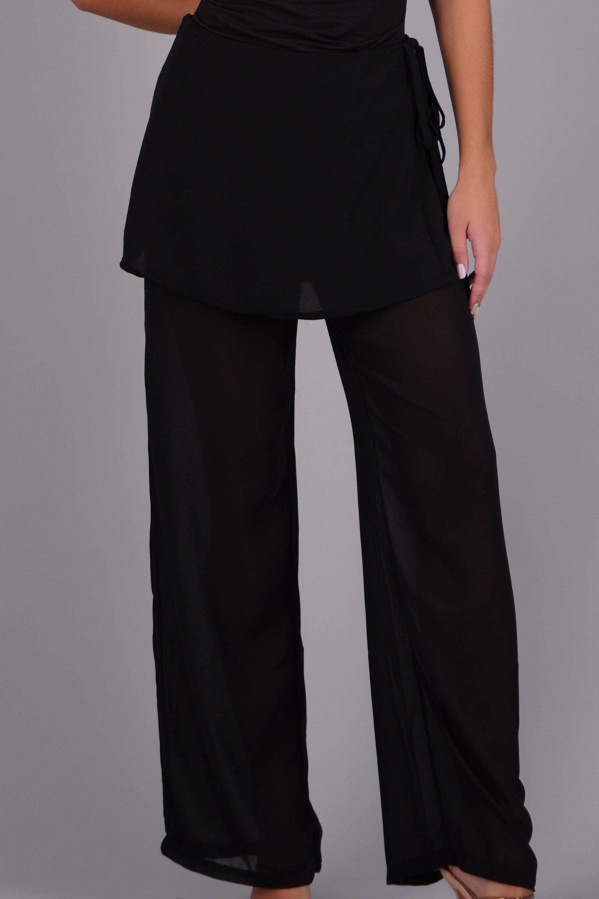 Pantalon con falda cruzada NEGRO