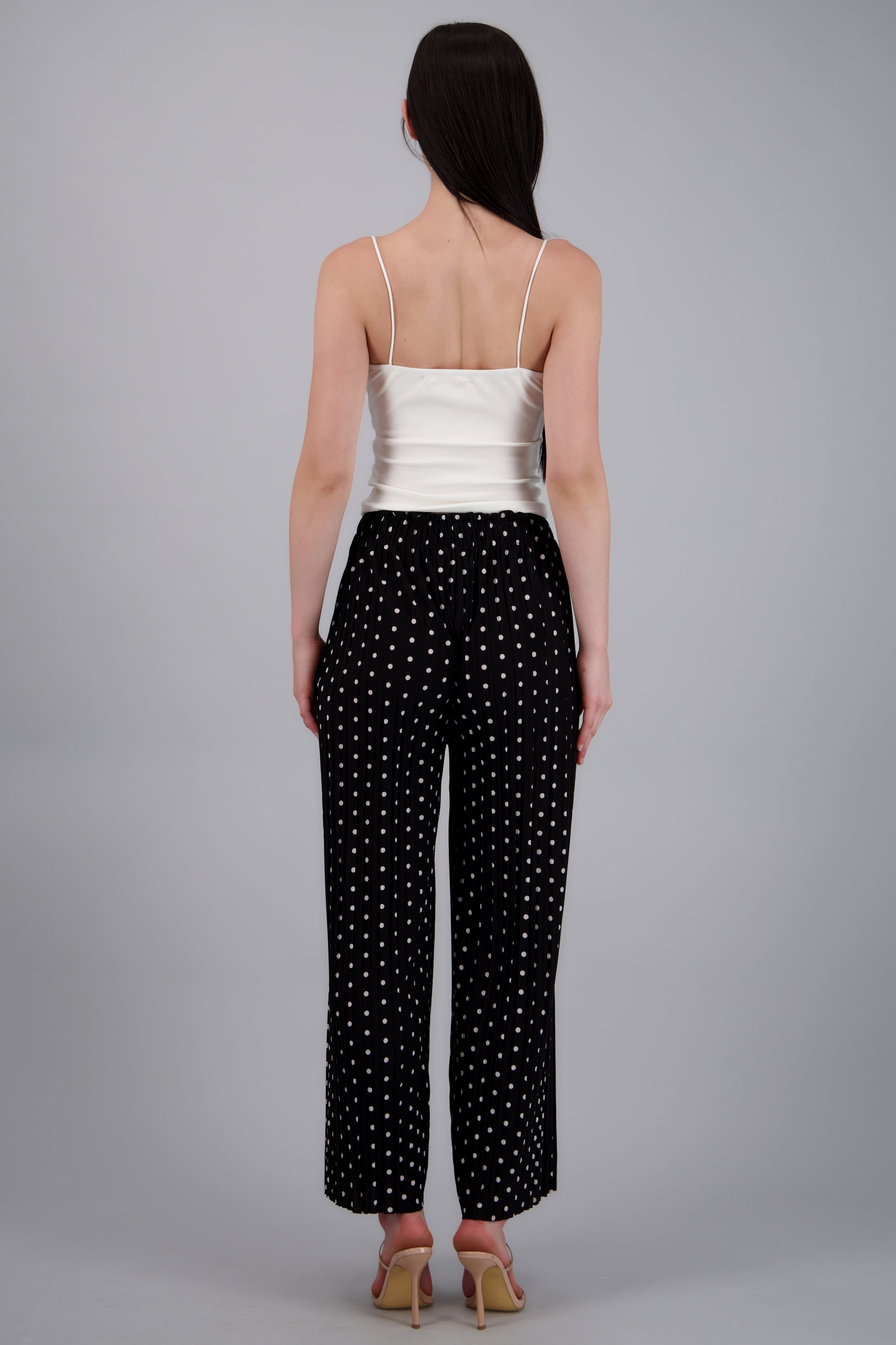 Pantalon amplio polka plisado NEGRO COMBO