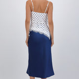 Falda satinada midi lisa