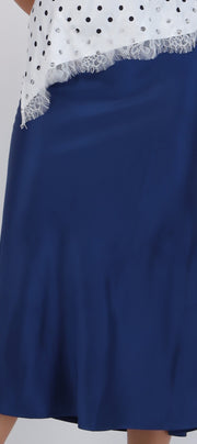 Falda satinada midi lisa