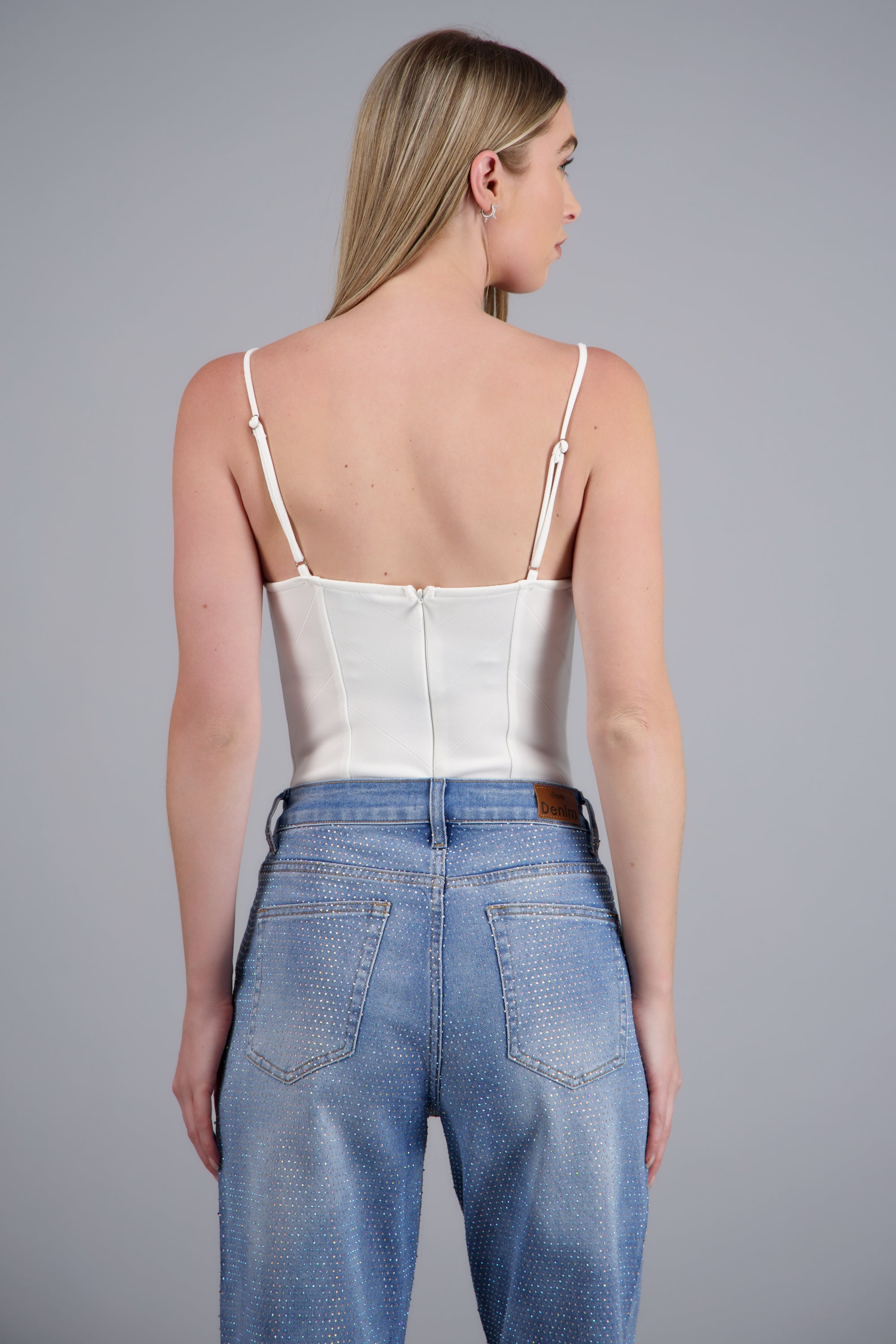 Body detalle costuras copas BLANCO
