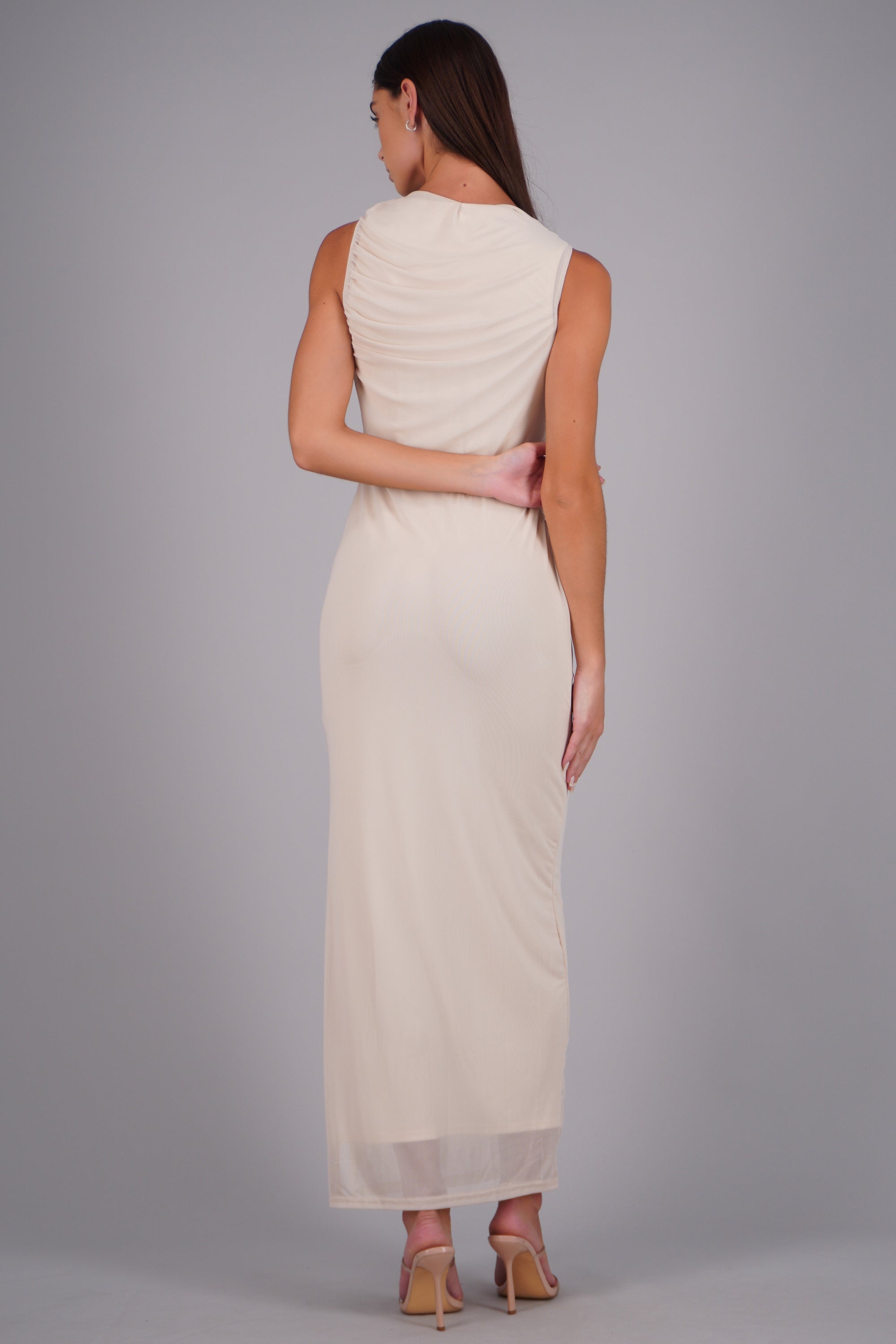 Vestido drapeado mesh ARENA