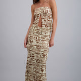 FALDA MAXI LINO ESTAMPADO