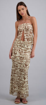FALDA MAXI LINO ESTAMPADO