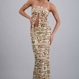 FALDA MAXI LINO ESTAMPADO