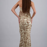 FALDA MAXI LINO ESTAMPADO