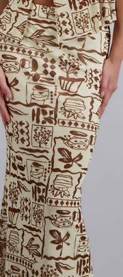 FALDA MAXI LINO ESTAMPADO