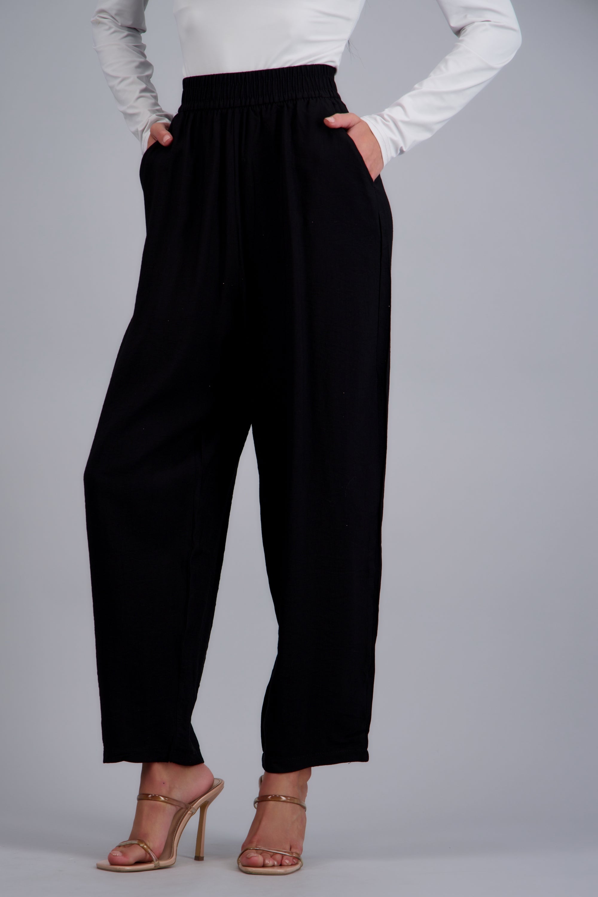 Pantalon pretina resorte NEGRO