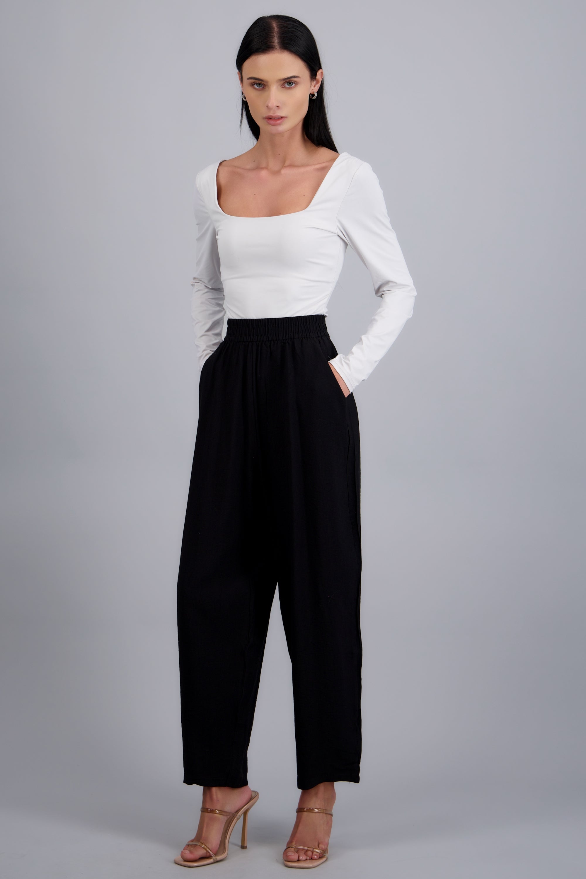 Pantalon pretina resorte NEGRO