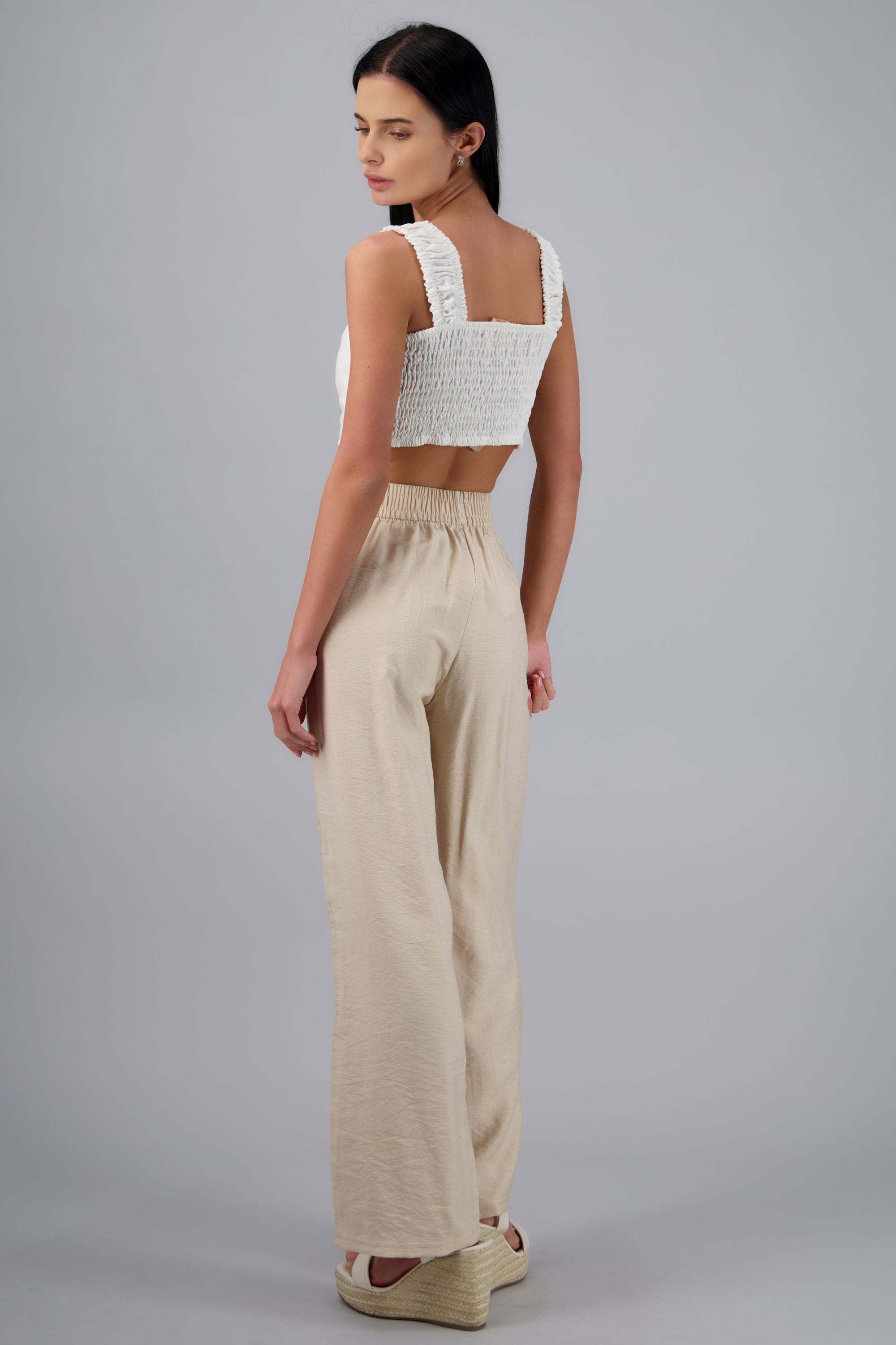 Pantalon textura con bolsas KHAKI COMBO