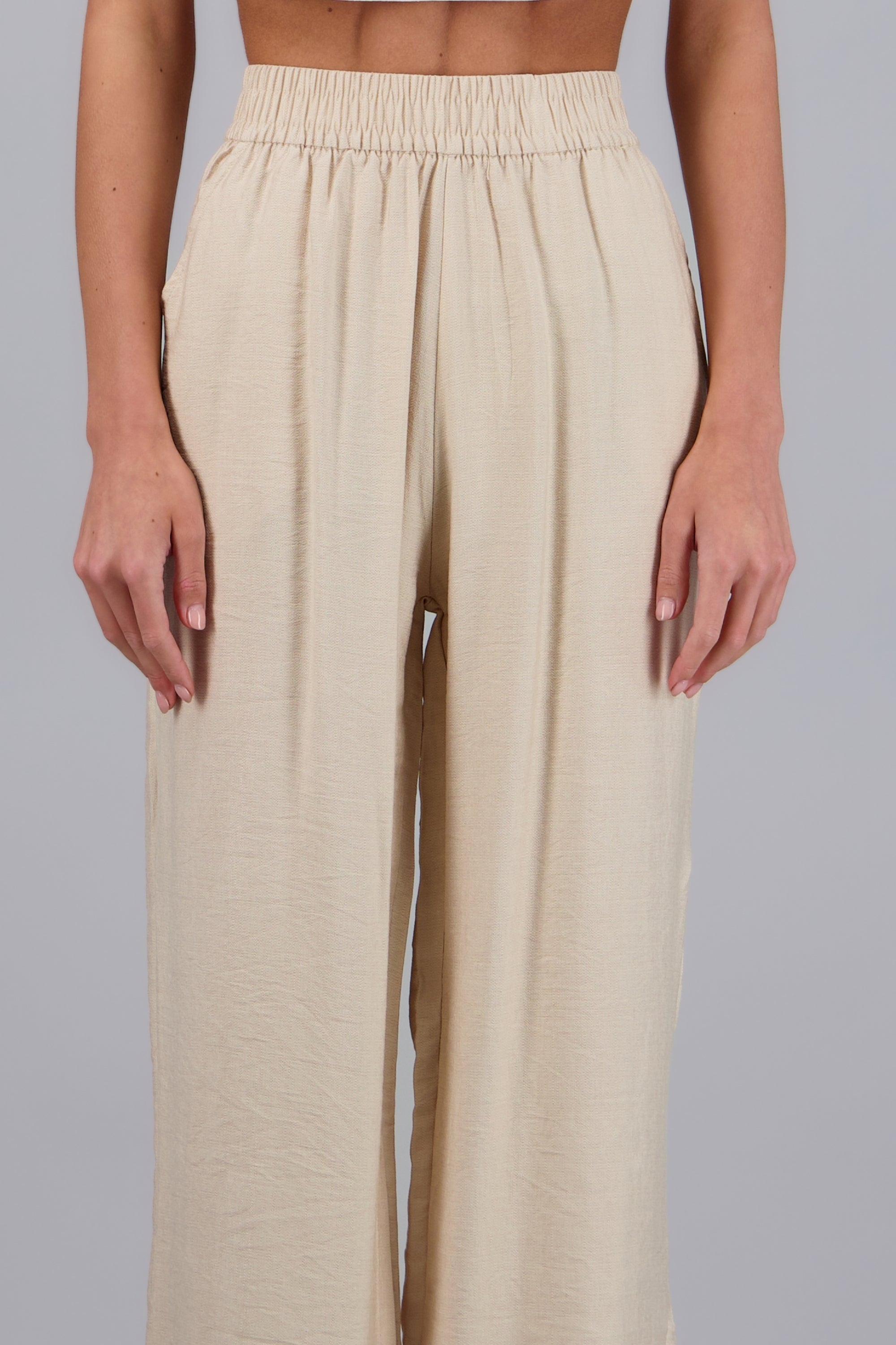 Pantalon textura con bolsas KHAKI COMBO