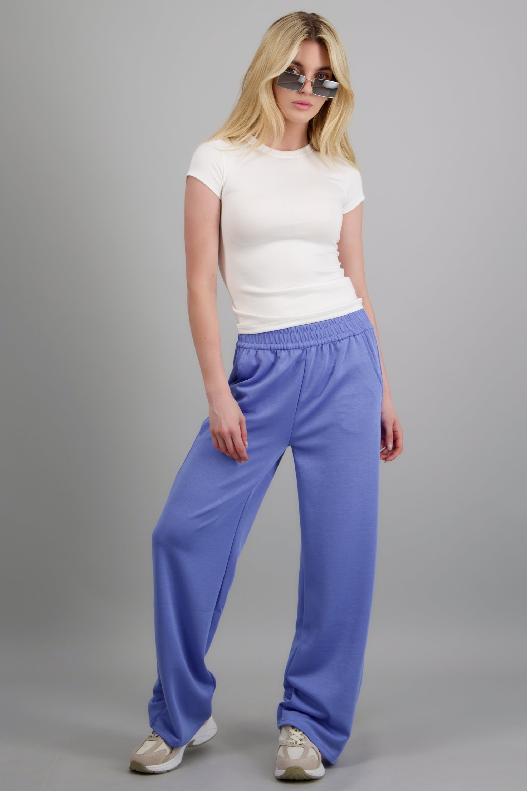 Pants lisos detalle pretina AZUL