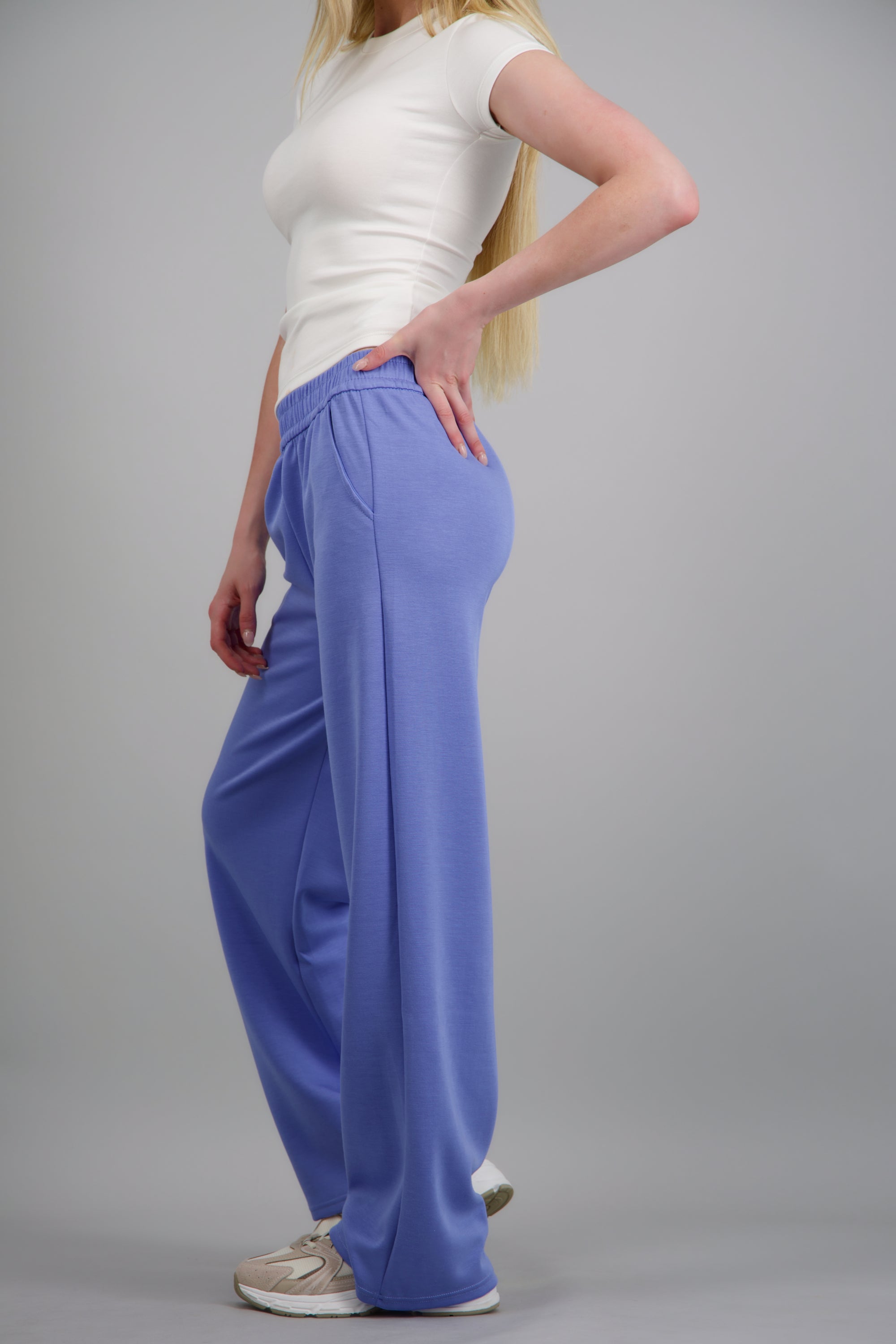 Pants lisos detalle pretina AZUL