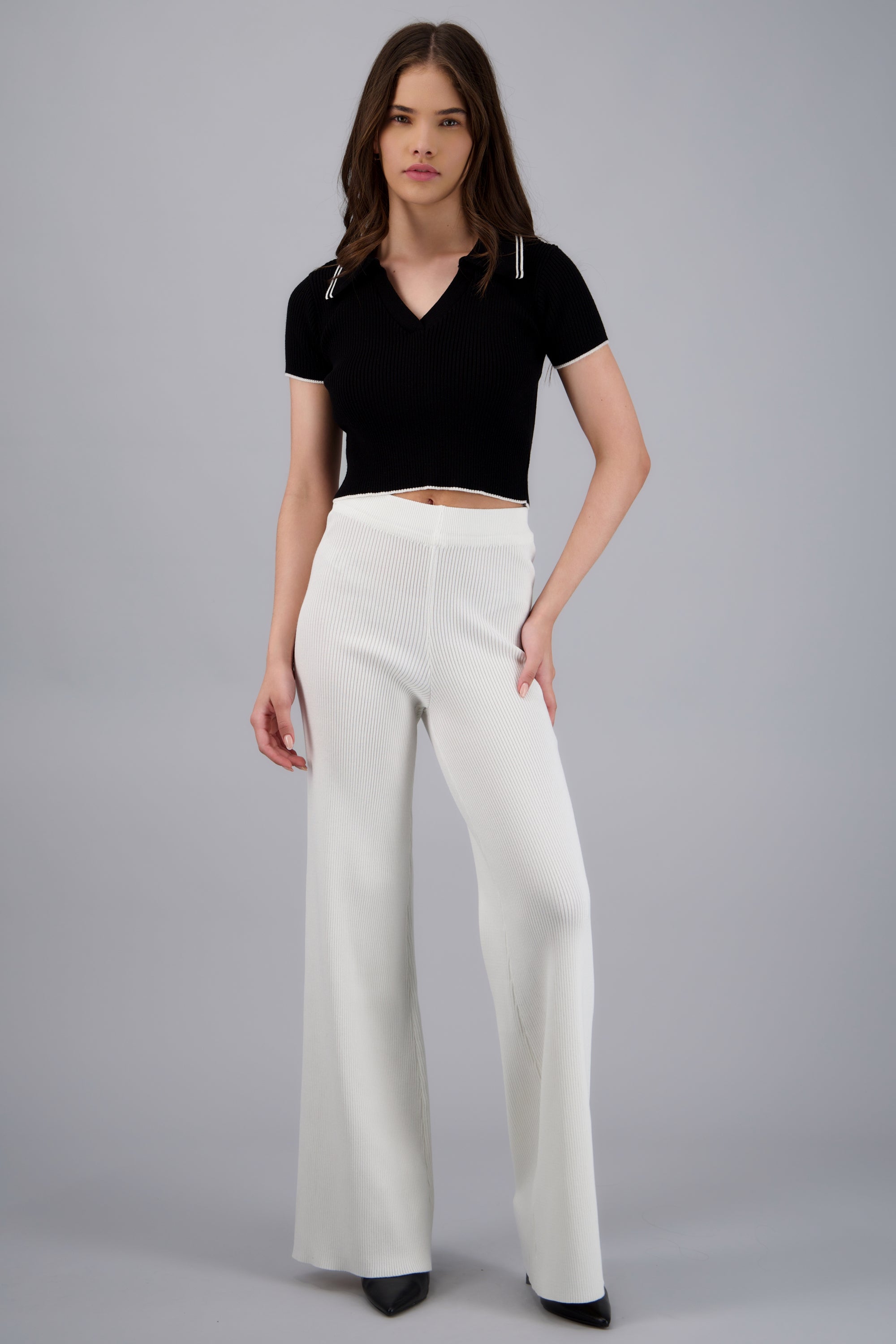 pantalon tejido wide leg HUESO