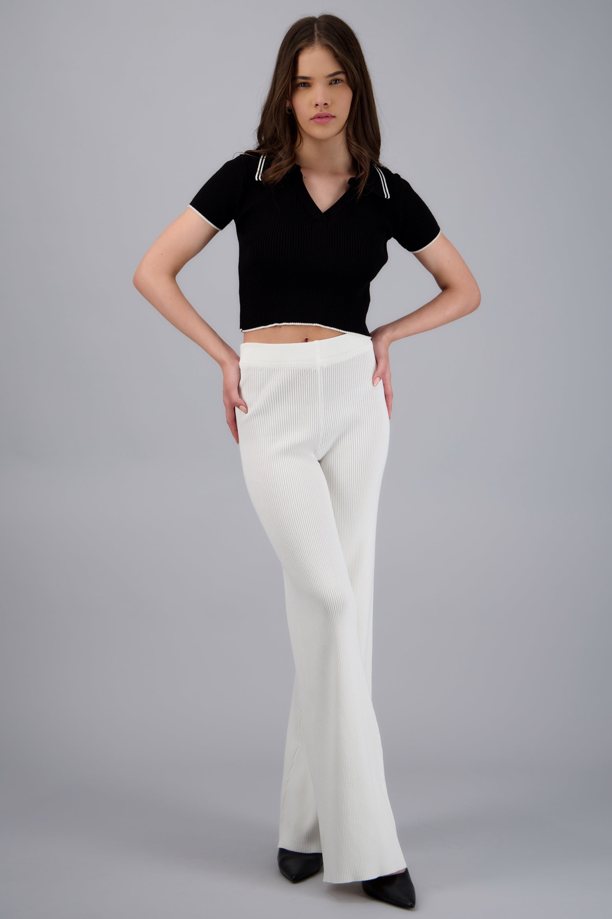 pantalon tejido wide leg HUESO