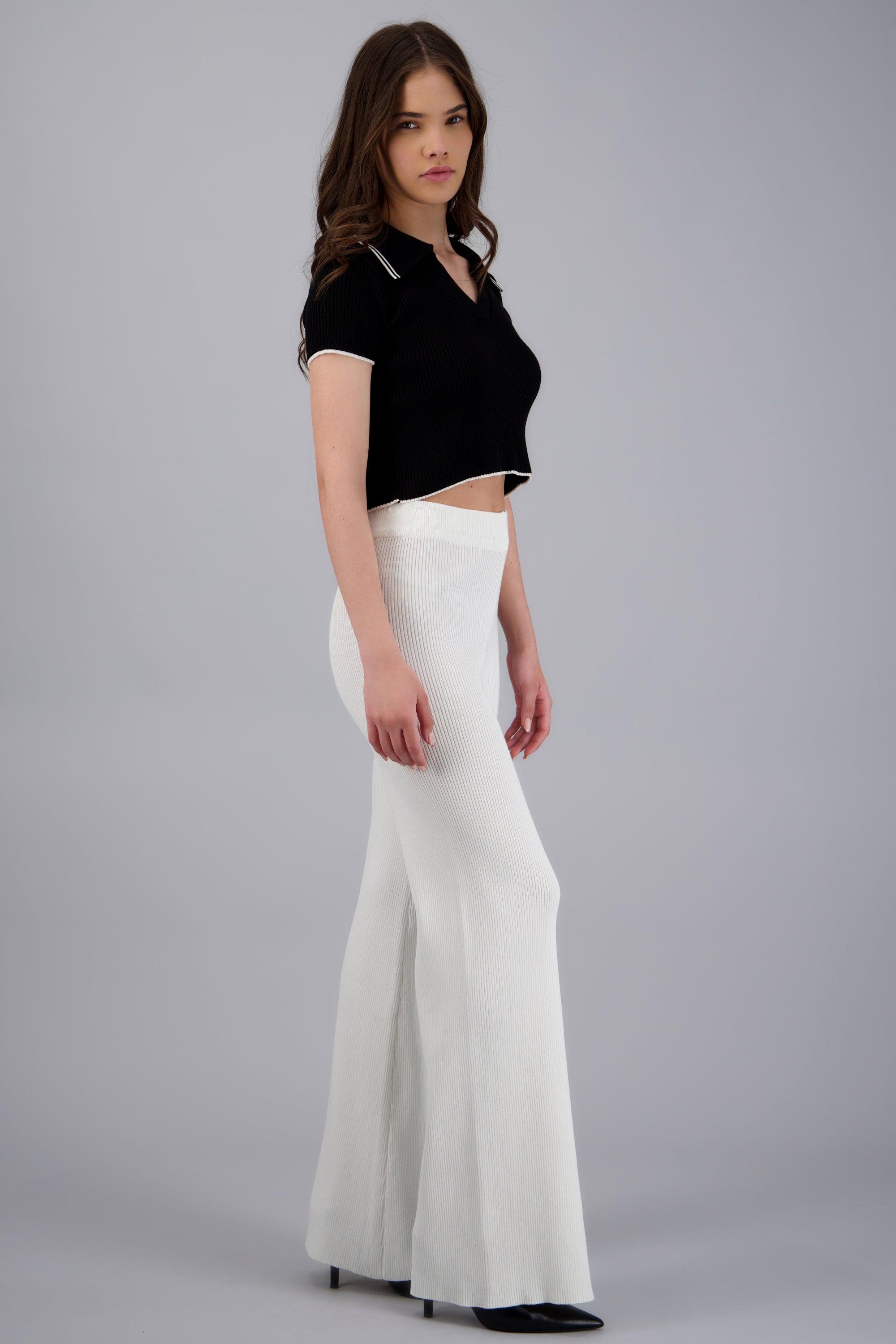 pantalon tejido wide leg HUESO
