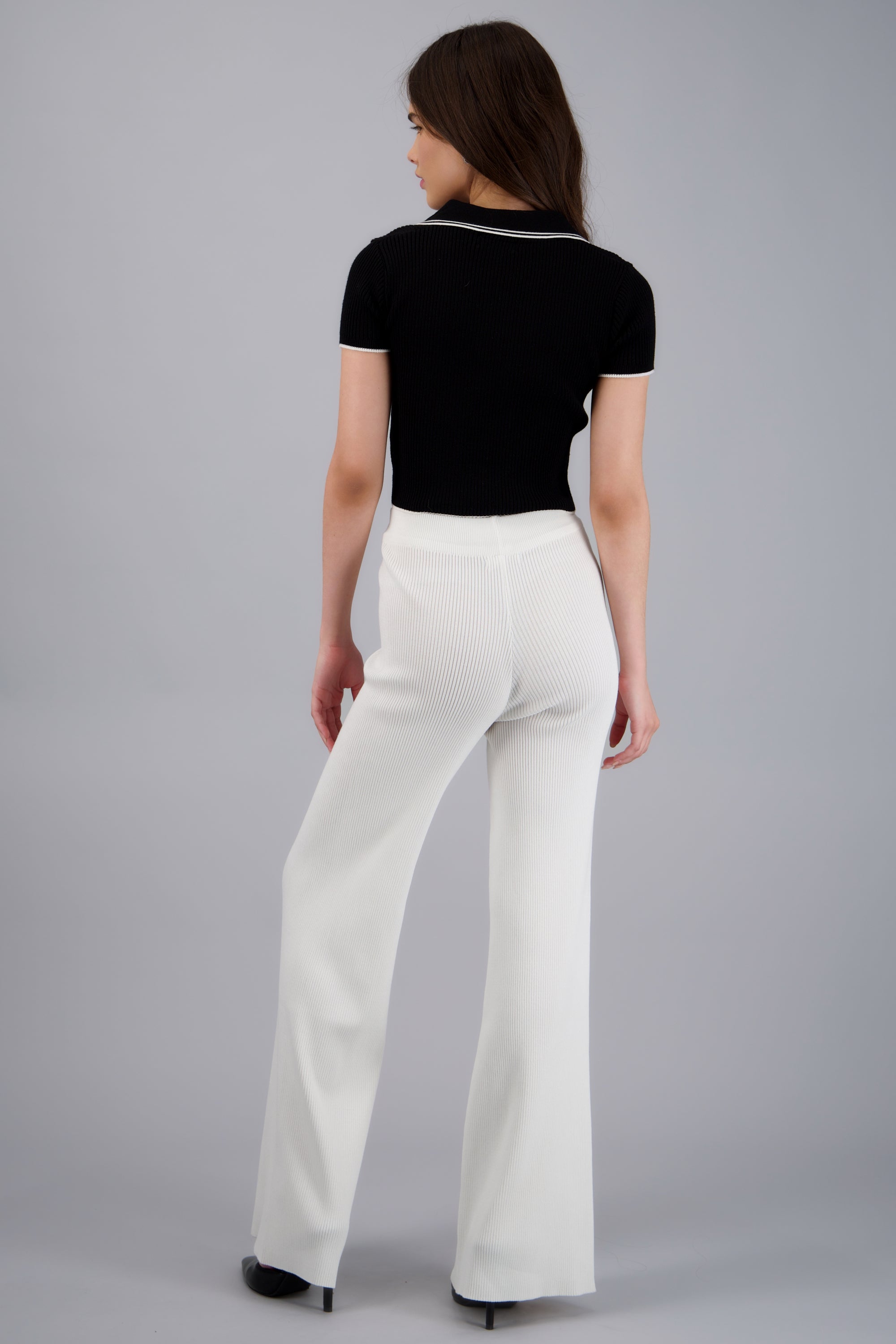 pantalon tejido wide leg HUESO