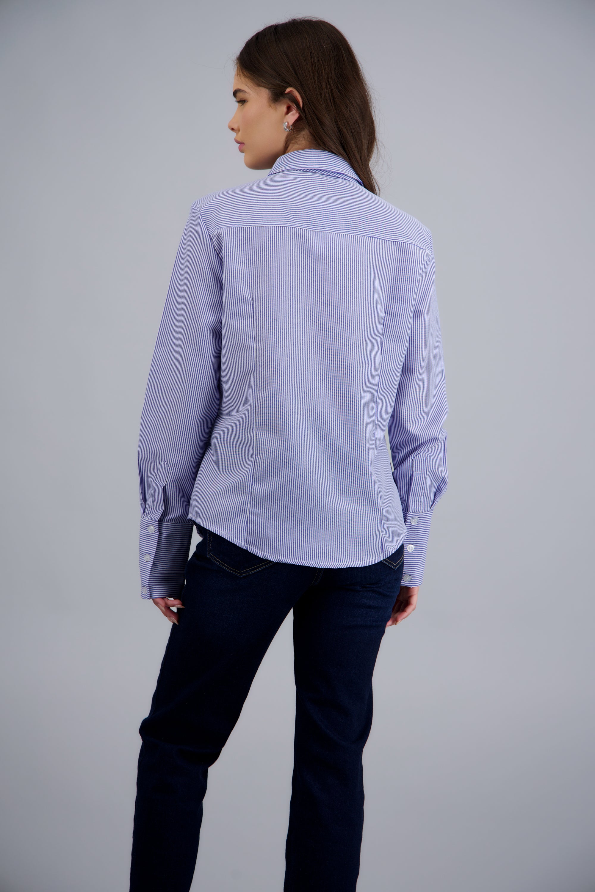 Camisa manga larga con corbata AZUL COMBO