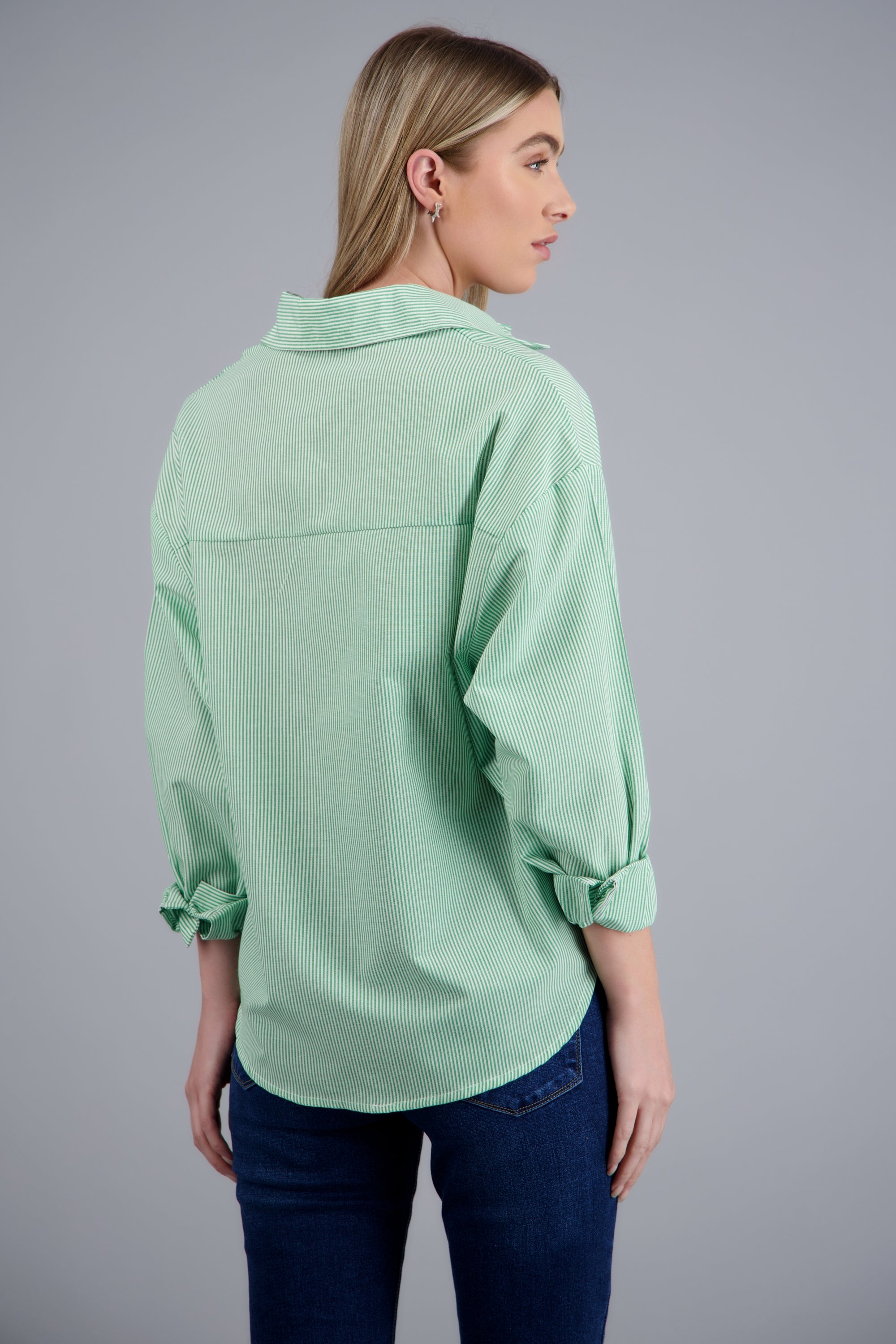 Camisa manga larga oversize VERDE COMBO