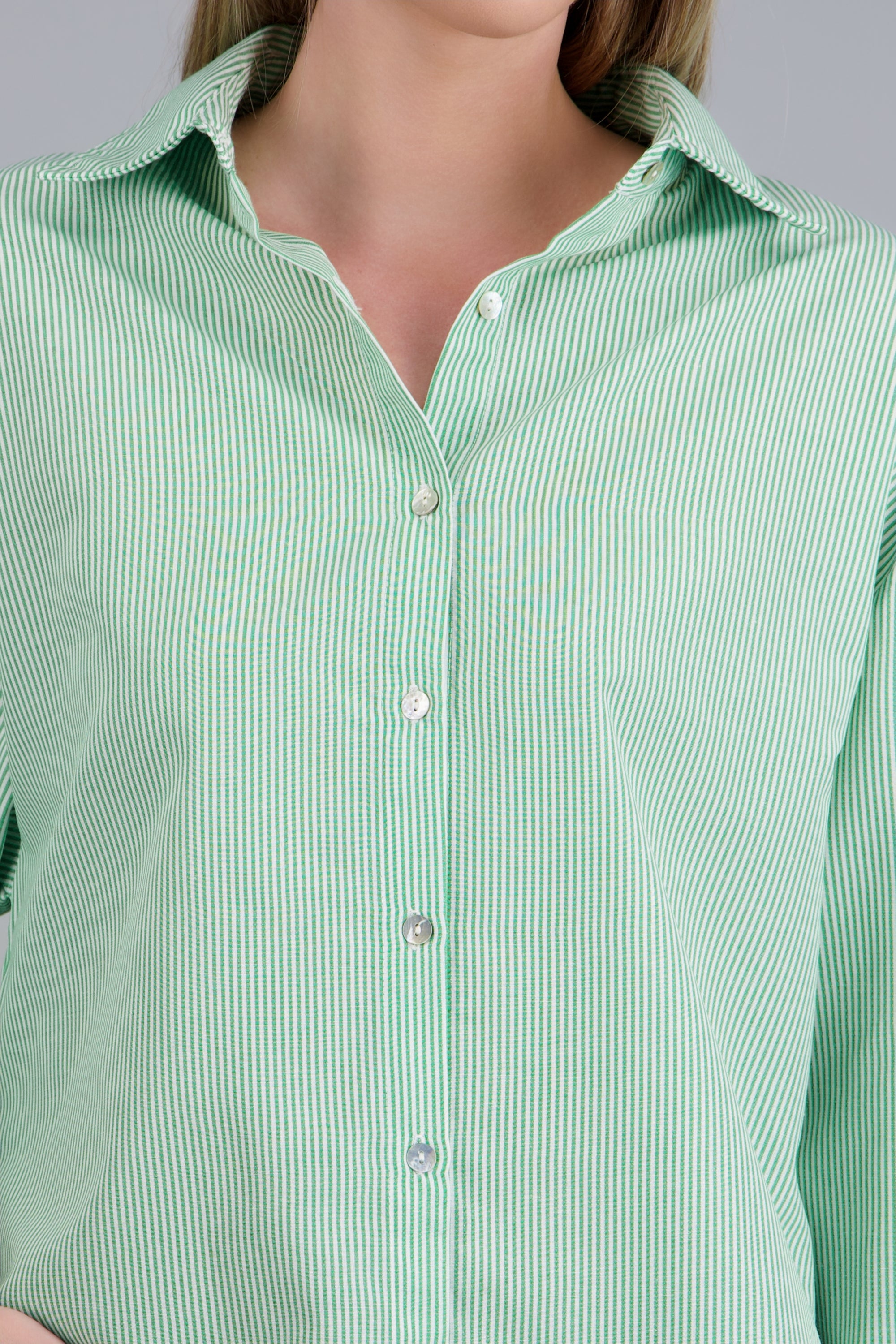 Camisa manga larga oversize VERDE COMBO