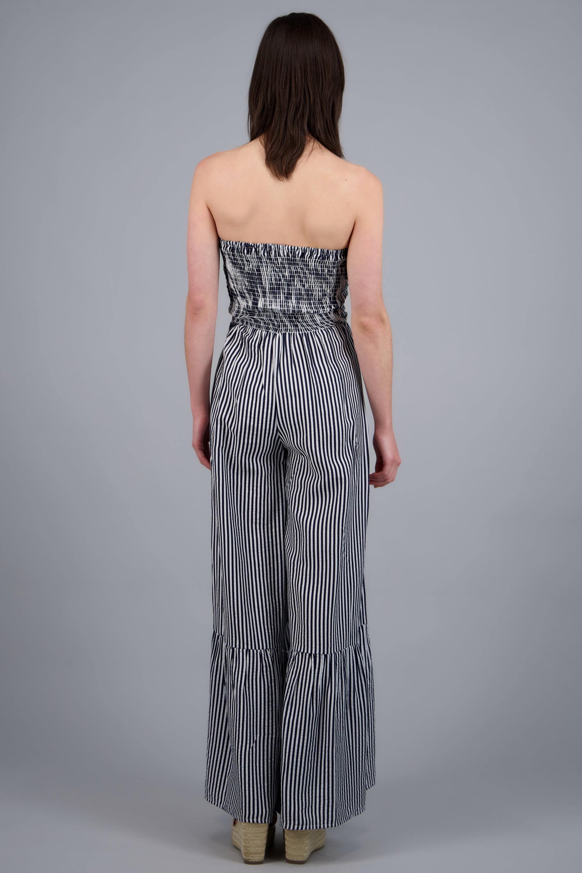Vestido midi strapless detalle escote MARINO COMBO