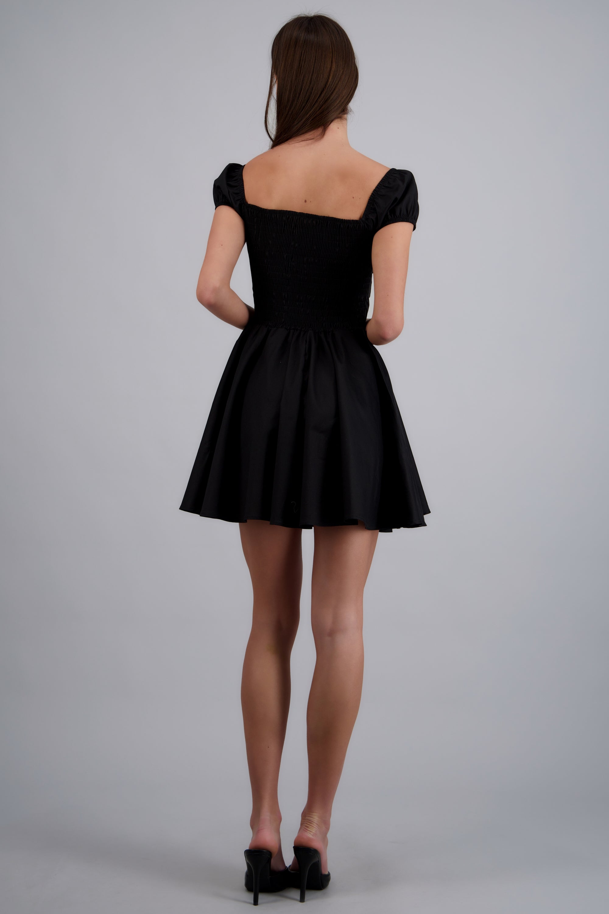 Vestido mini detalle botones NEGRO