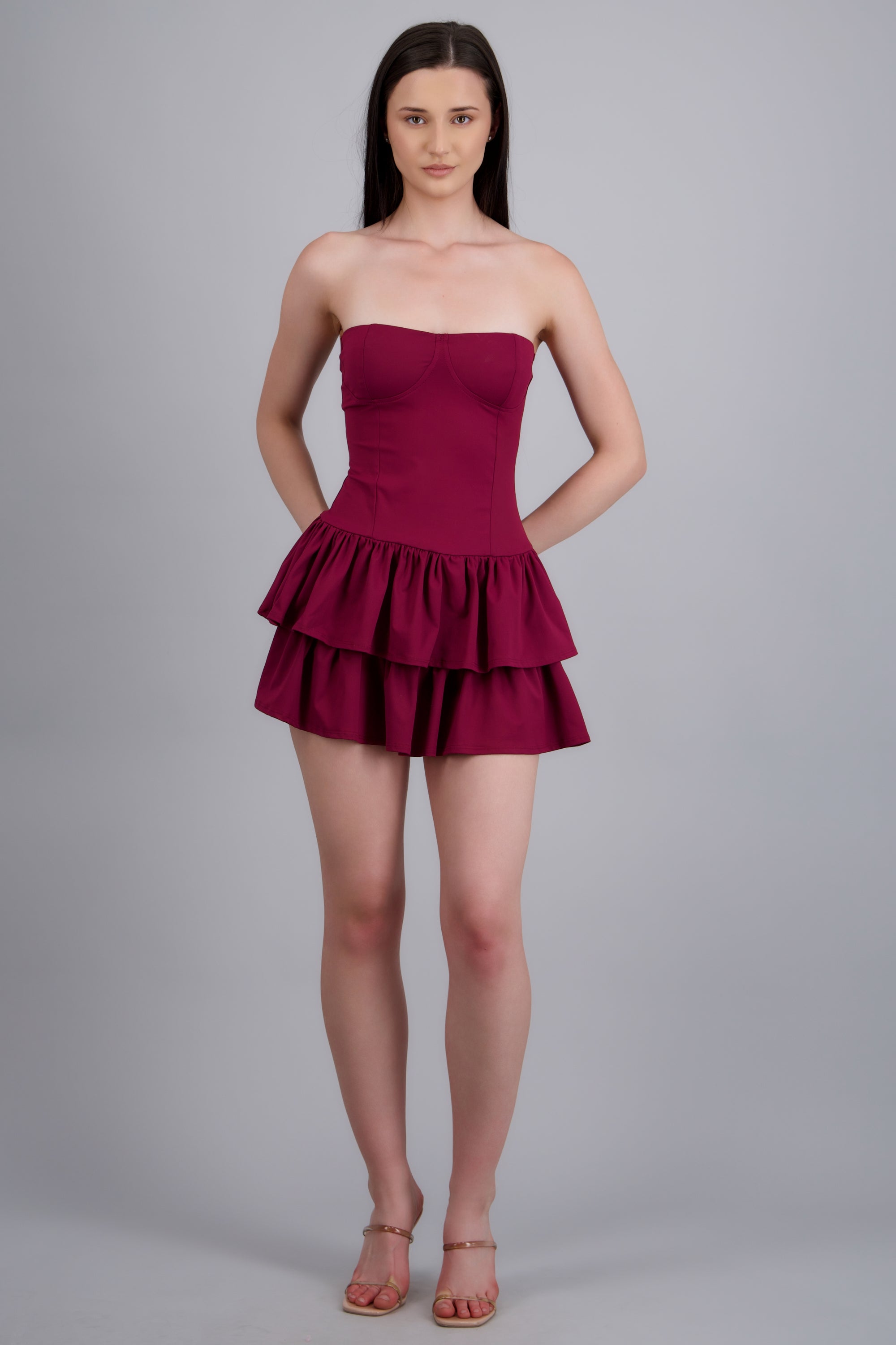 Vestido strapless olanes VINO